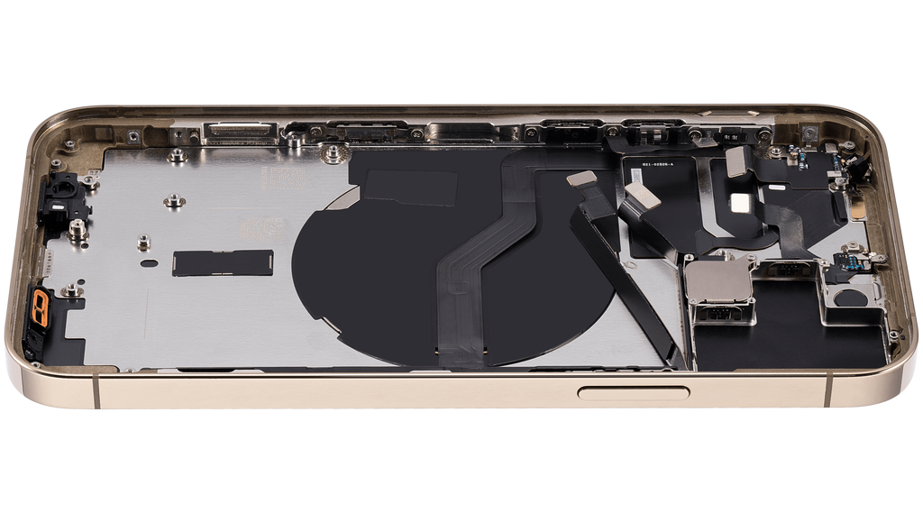 Backcover/Rahmen mit Small Parts für iPhone 12 Pro (EU / Global Version) (gebrauchter OEM-Ausbau, Qualität C) (Gold)
