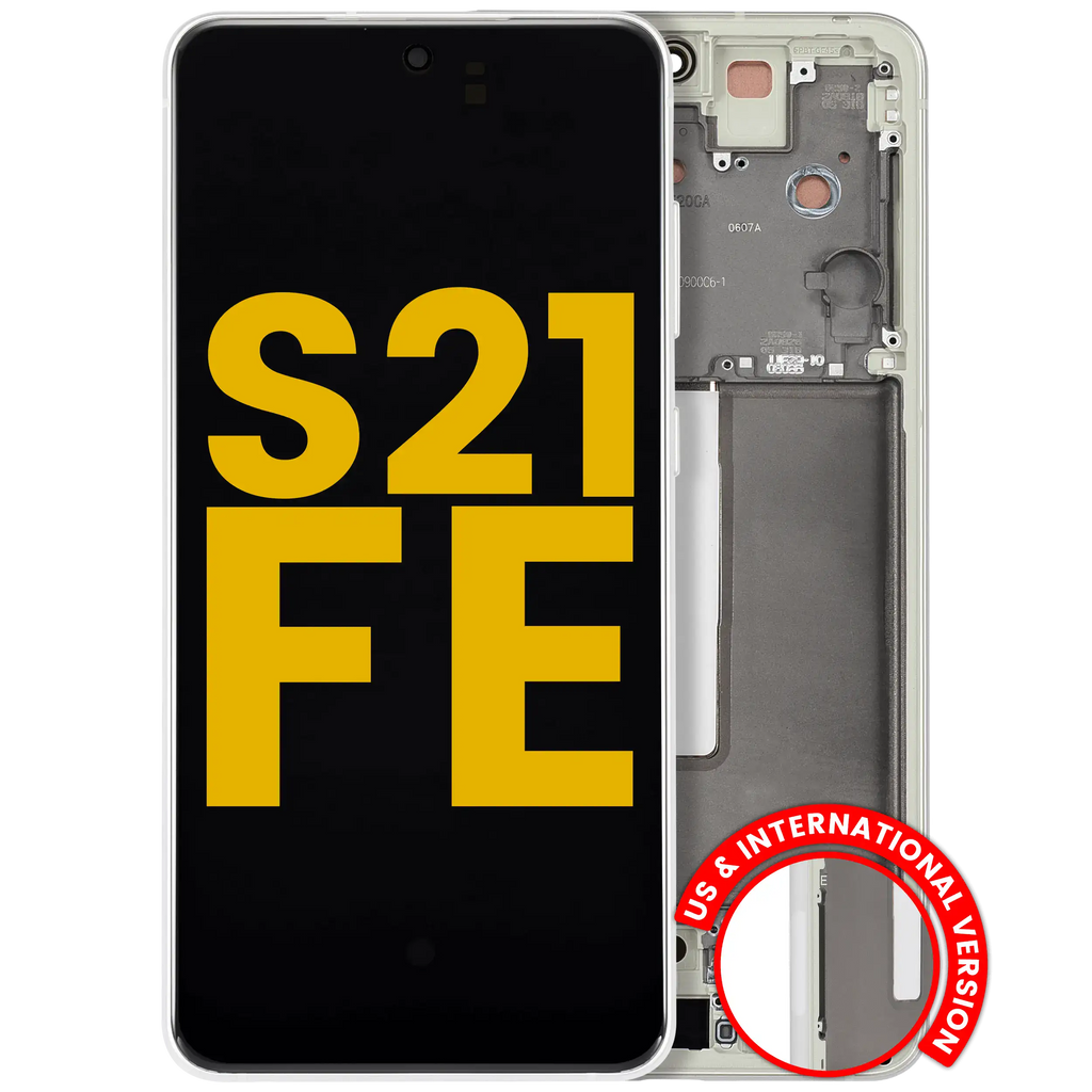 OLED Display with Frame for Samsung Galaxy S21 FE 5G (US & International) (Refurbished) (Olive Green)