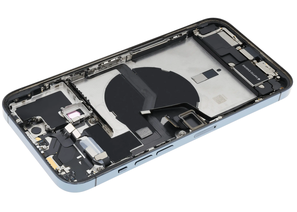 Backcover/Rahmen mit Ladebuchse Flex & Small Parts für iPhone 12 Pro Max (US-Version) (gebrauchter OEM-Ausbau, Qualität A) (Pacific Blau)