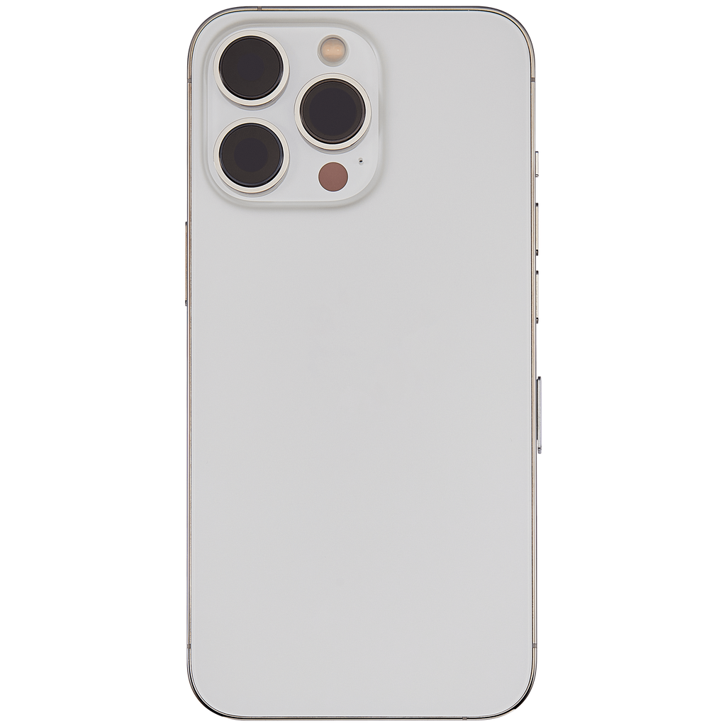 Backcover/Rahmen mit Small Parts für iPhone 13 Pro (EU / Global Version) (gebrauchter OEM-Ausbau, Qualität B) (Silber)