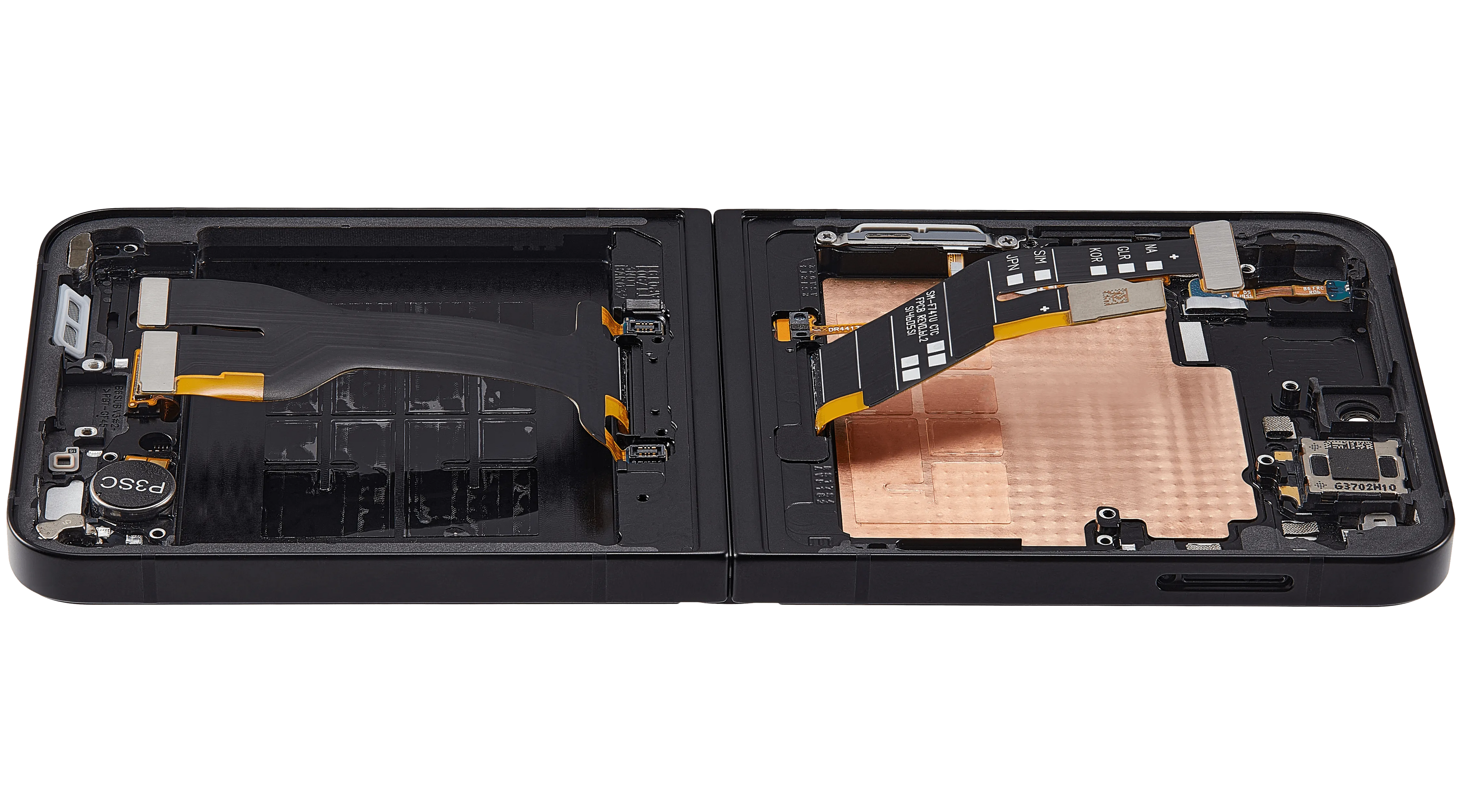 Inner OLED-Display mit Rahmen Compatible für Samsung Galaxy Z Flip 7 FE 5G (F761) (US & International) (Refurbished) (Schwarz)