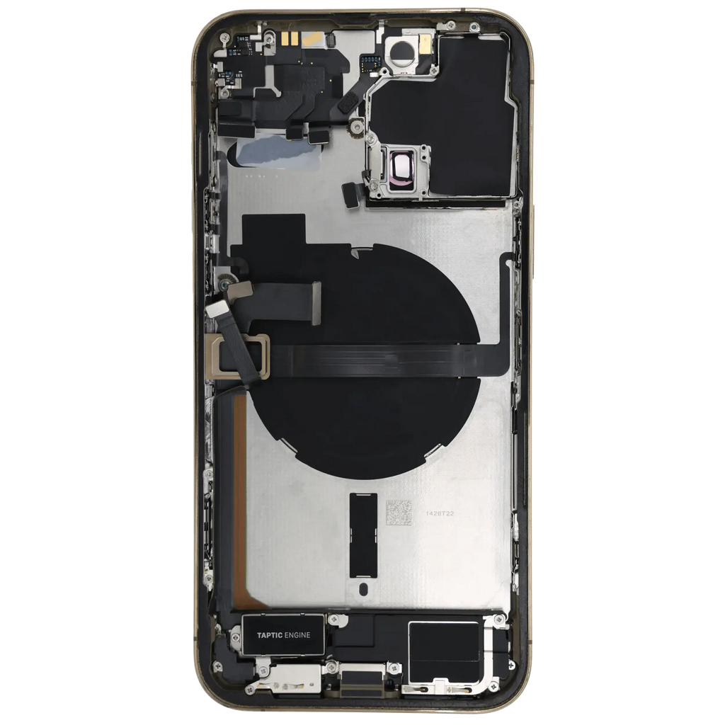 Backcover/Rahmen mit Ladebuchse Flex & Small Parts für iPhone 13 Pro Max (US-Version) (gebrauchter OEM-Ausbau, Qualität A) (Gold)