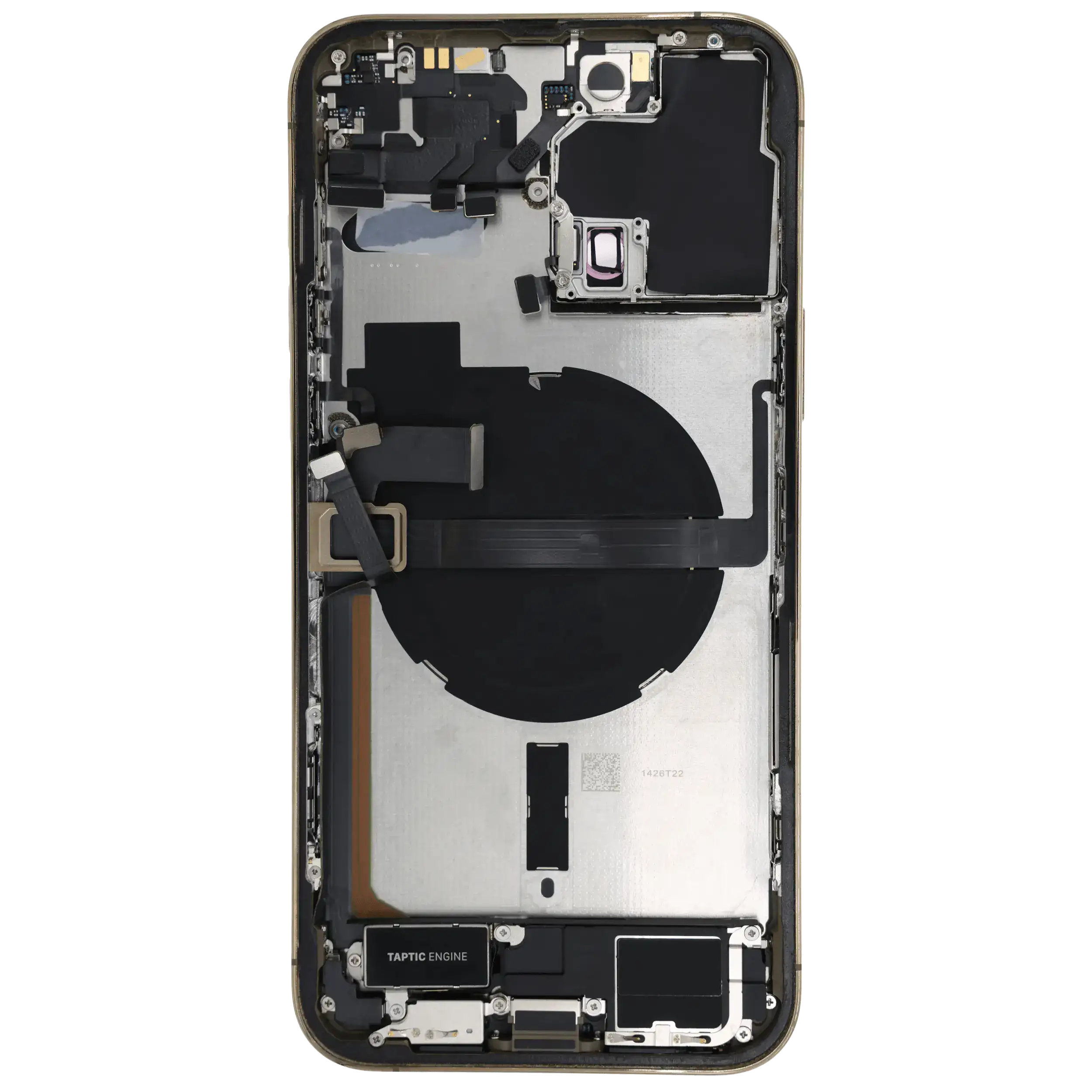 Backcover/Rahmen mit Ladebuchse Flex & Small Parts für iPhone 13 Pro Max (US-Version) (gebrauchter OEM-Ausbau, Qualität A) (Gold)