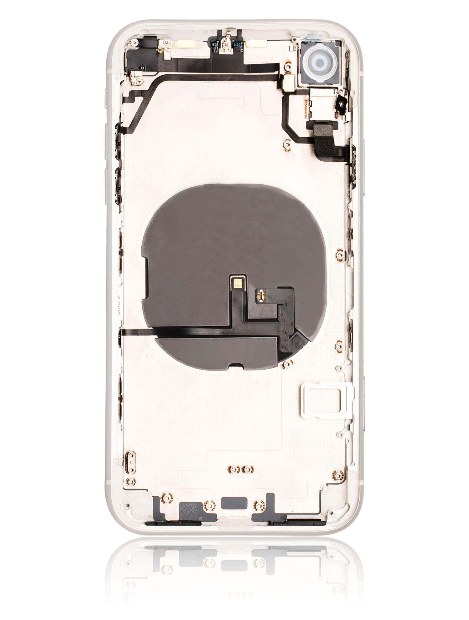 Backcover/Rahmen mit Small Components Pre-Installed für iPhone XR (gebrauchter OEM-Ausbau, Qualität A) (Weiß)