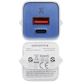 AmpSentrix Pro 30W 2-in-1 USB-C / USB-A GaN Wall Adapter (220V / EU Plug) (Ultramarine)