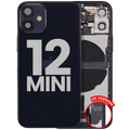 Back Cover/Frame with Charging Port Flex & Small Parts for iPhone 12 Mini (US Version) (Used OEM Pull, Grade A) (Black)