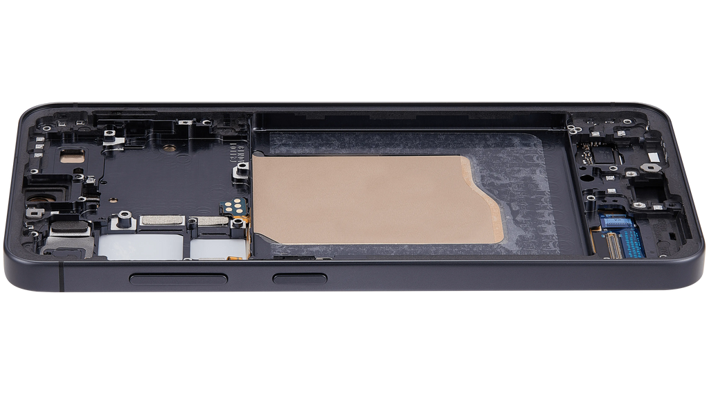 OLED-Display mit Rahmen für Samsung Galaxy S25 5G (US & International) (Aftermarket Plus) (Blau Schwarz)
