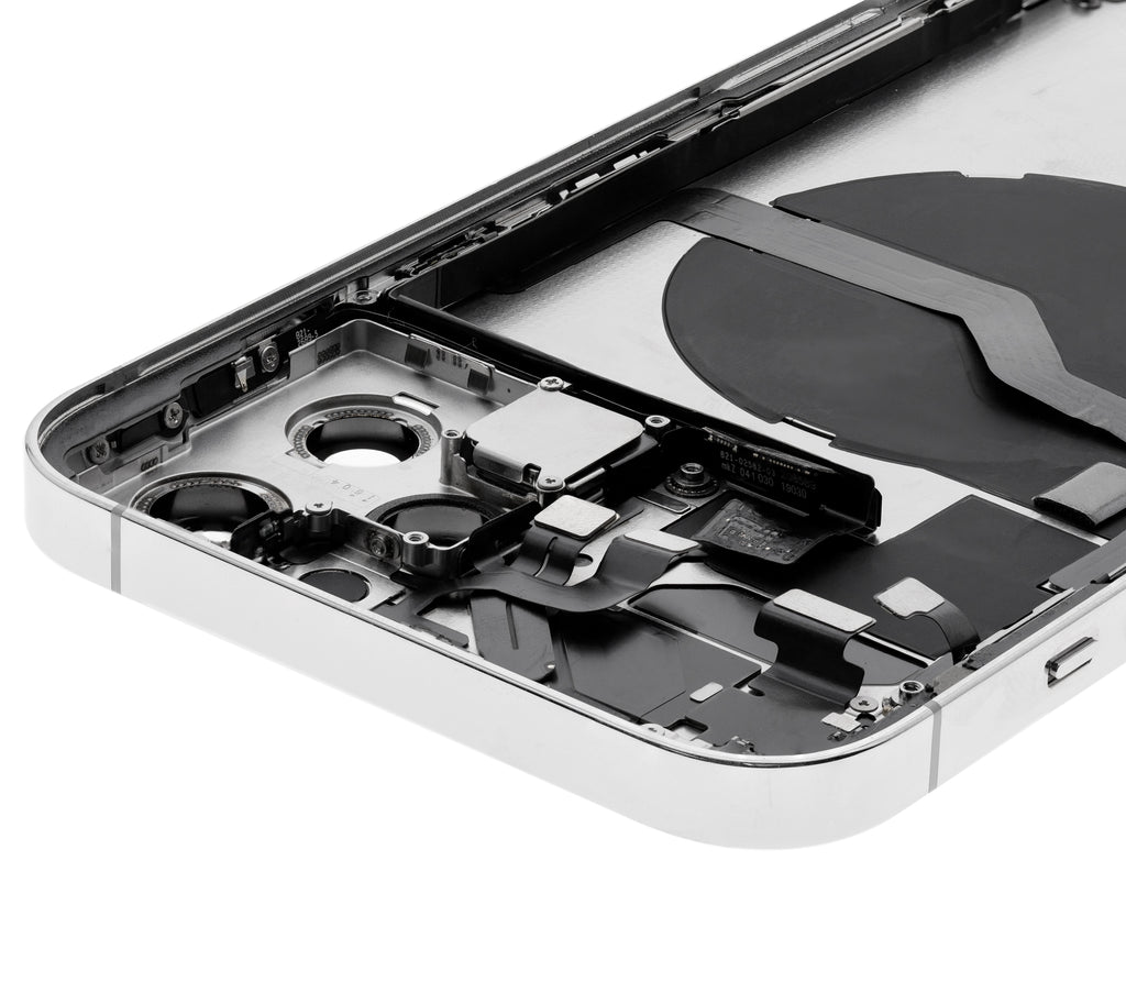 Backcover/Rahmen mit Small Parts für iPhone 12 Pro Max (US-Version) (gebrauchter OEM-Ausbau, Qualität A) (Silber)