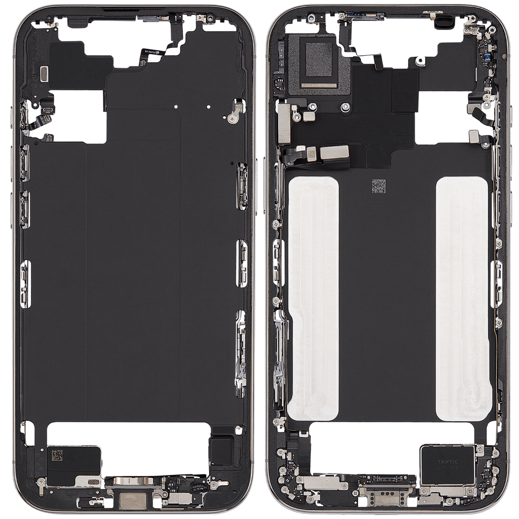 Midframe/Rahmen mit Ladebuchse Flex & Small Parts für iPhone Air (US / EU Version) (gebrauchter OEM-Ausbau, Qualität B) (Cloud White)
