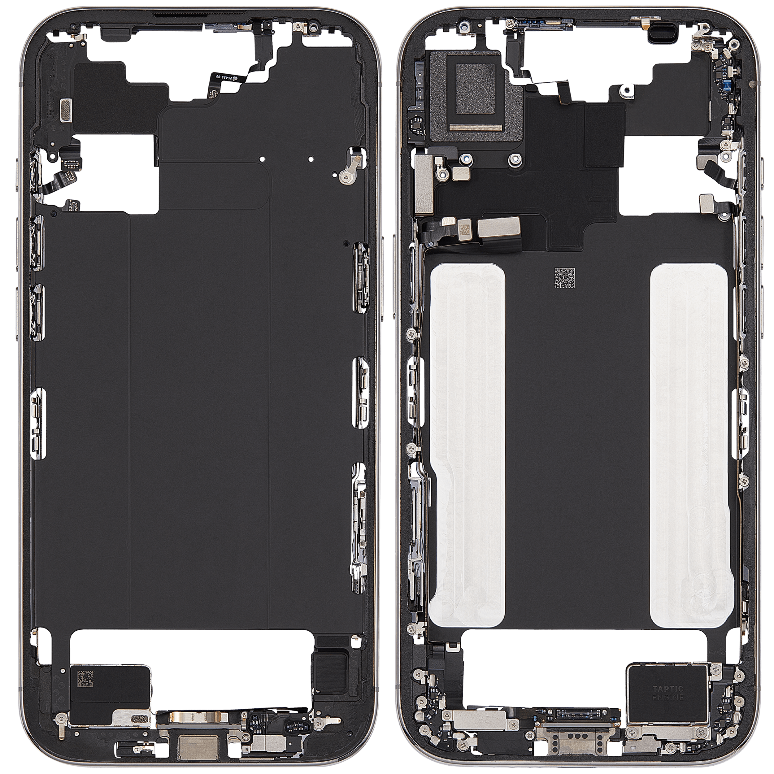 Midframe/Rahmen mit Ladebuchse Flex & Small Parts für iPhone Air (US / EU Version) (gebrauchter OEM-Ausbau, Qualität B) (Cloud White)