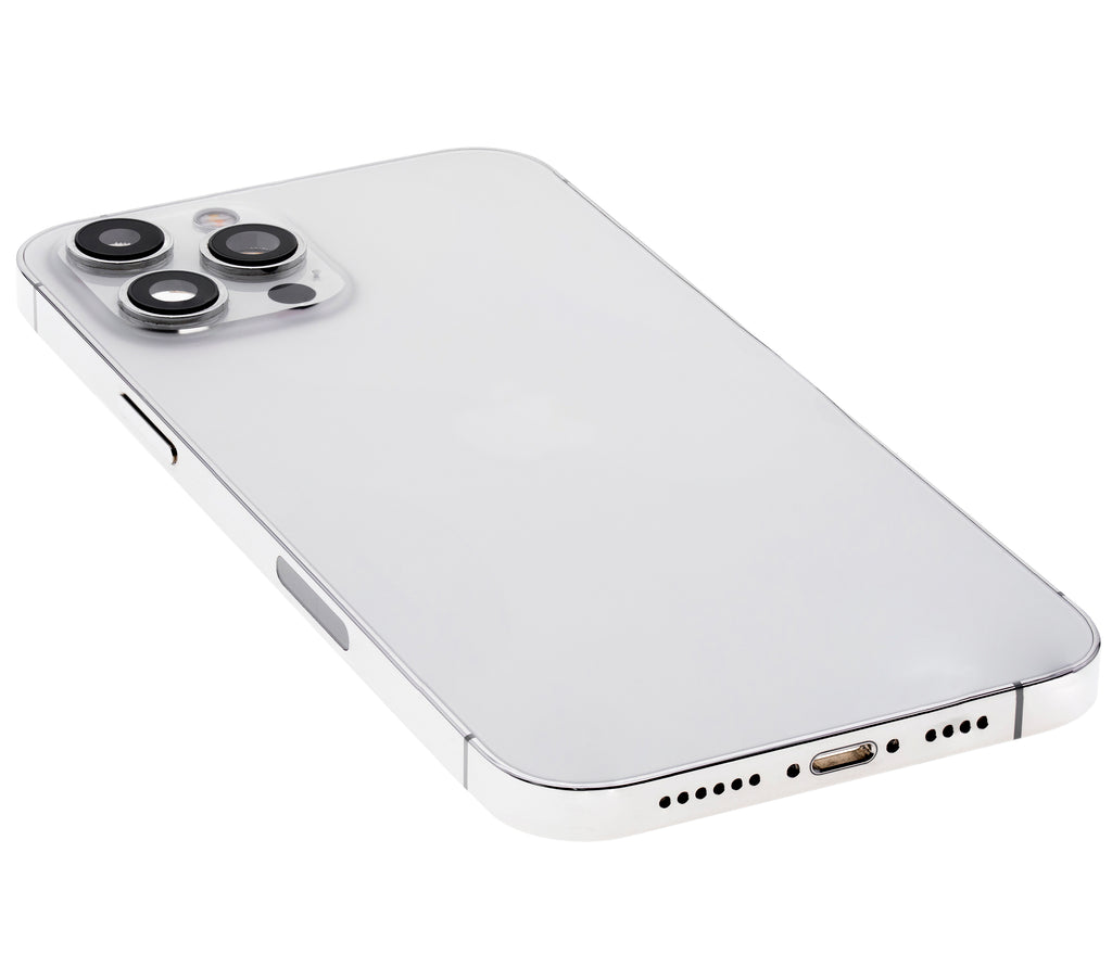 Backcover/Rahmen mit Small Parts für iPhone 12 Pro (EU / Global Version) (gebrauchter OEM-Ausbau, Qualität A) (Silber)