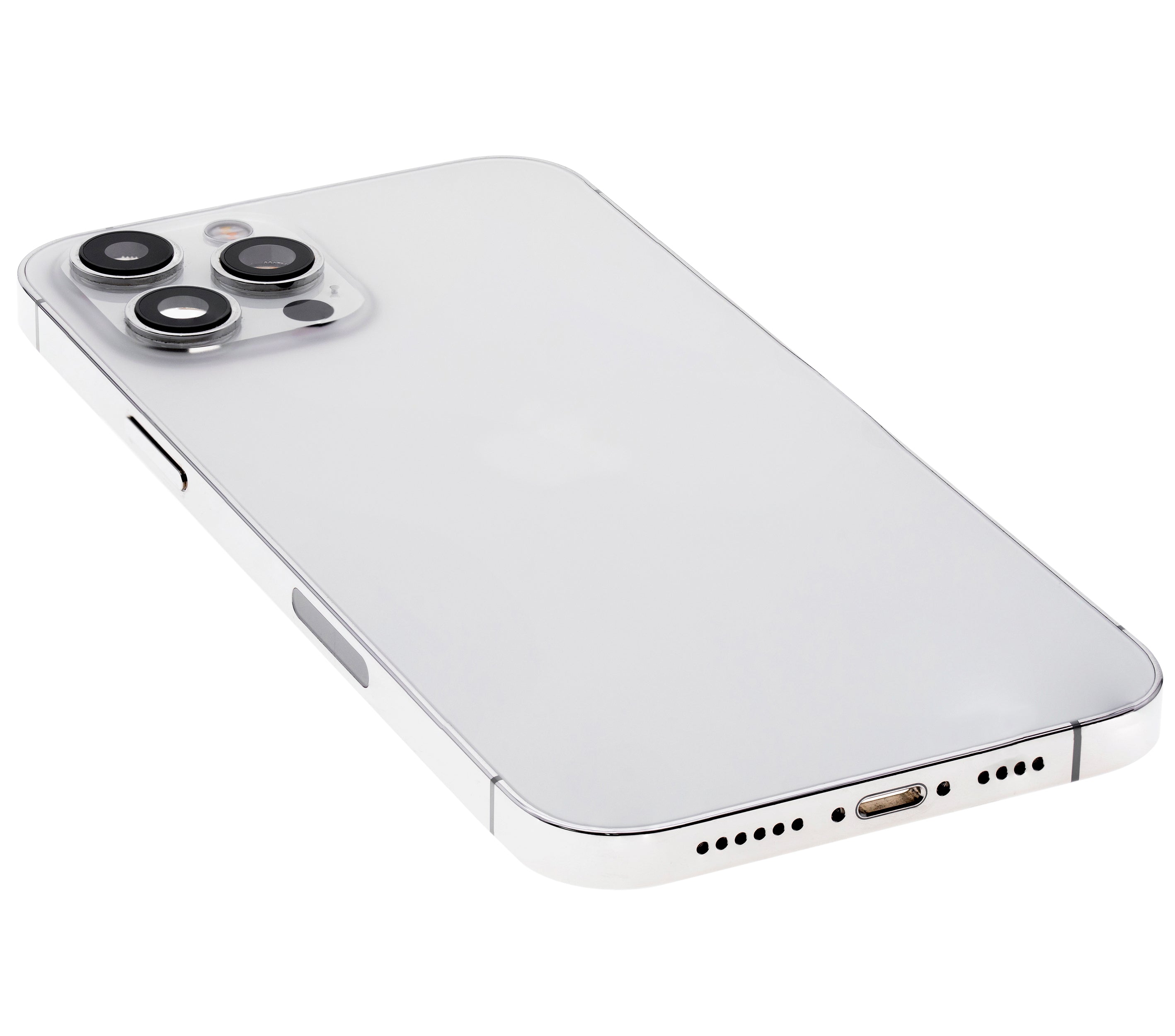 Backcover/Rahmen mit Small Parts für iPhone 12 Pro (EU / Global Version) (gebrauchter OEM-Ausbau, Qualität A) (Silber)