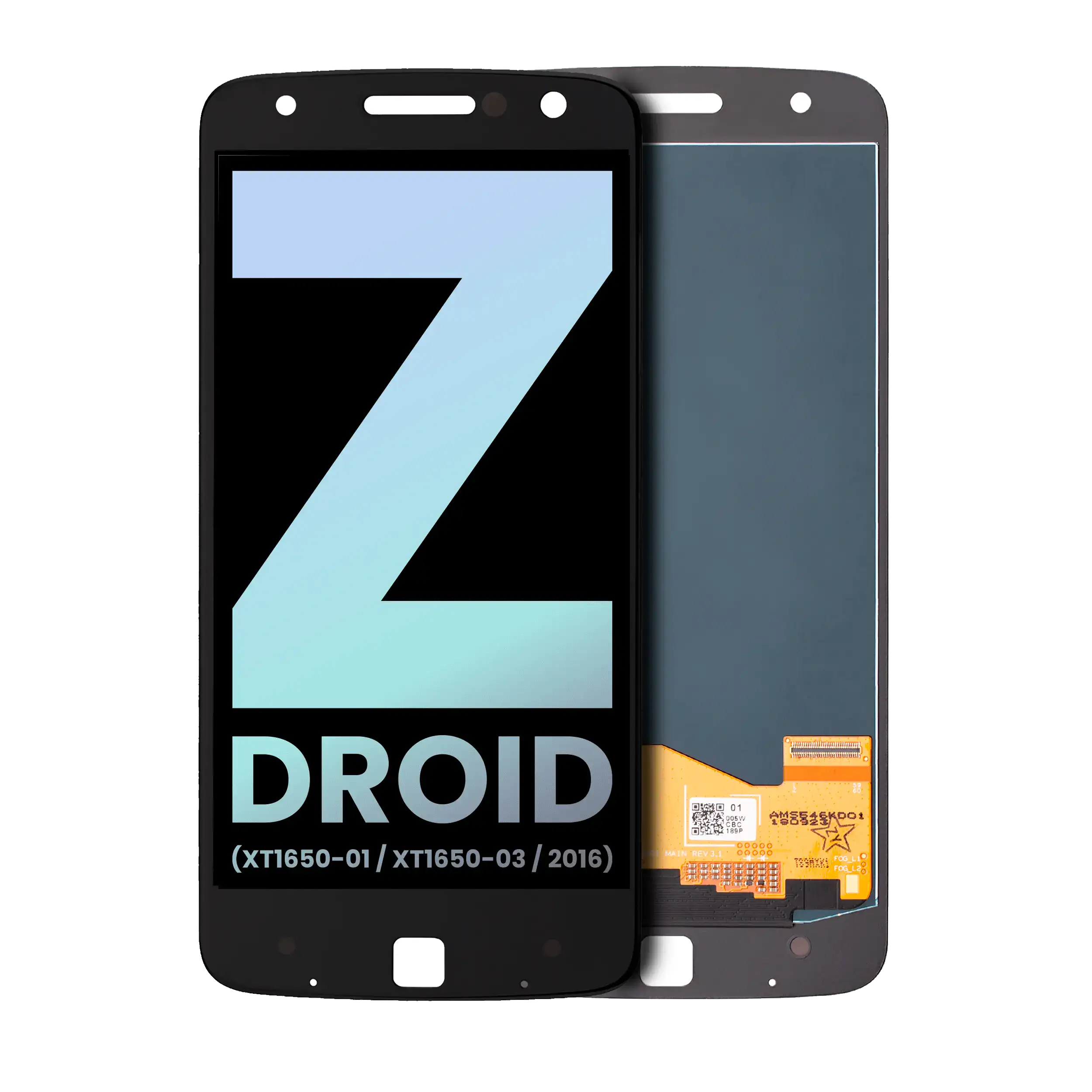 LCD-Display ohne Rahmen Moto Z Droid Schwarz OEM