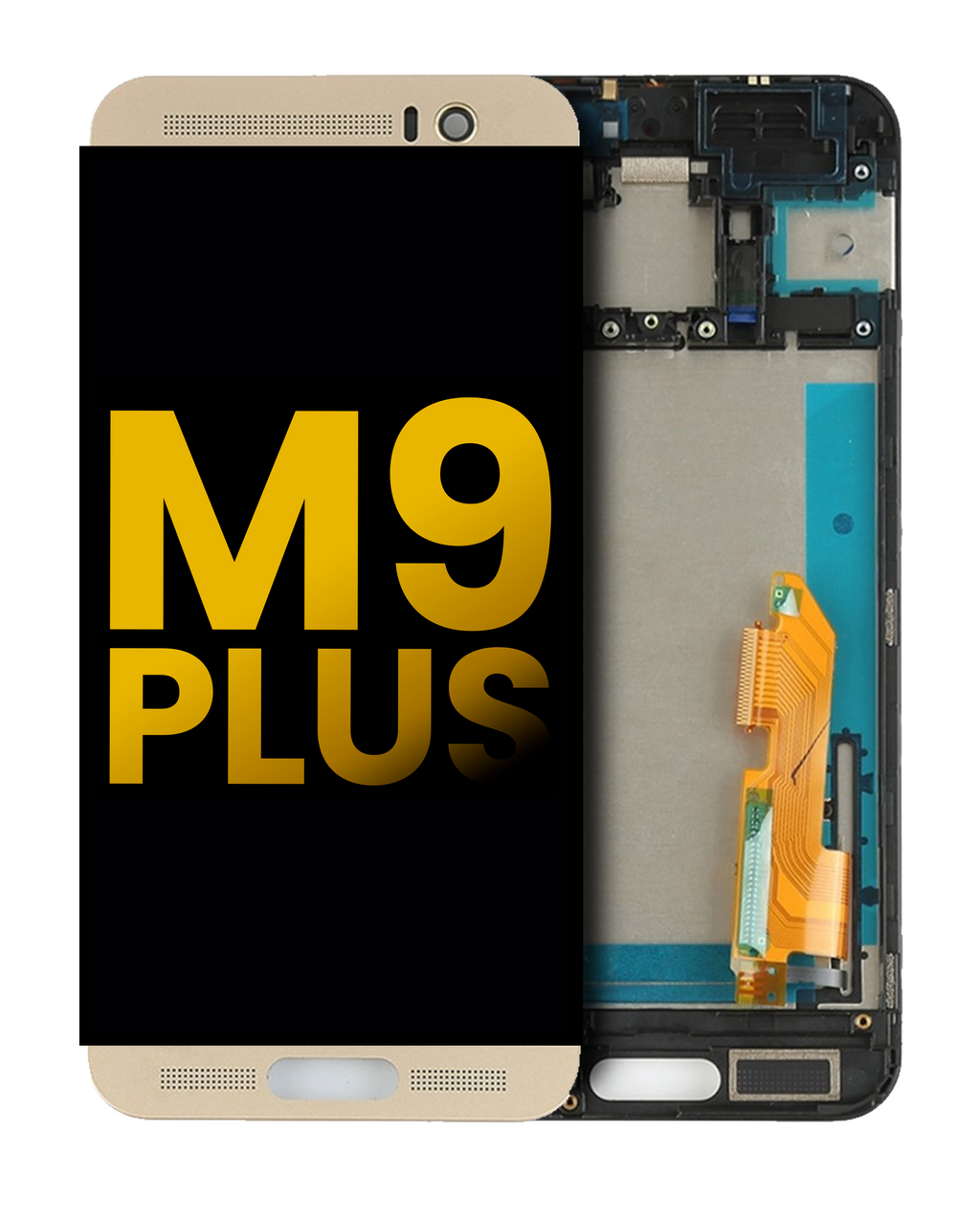 LCD-Display mit Rahmen für HTC M9 Plus (Gold)