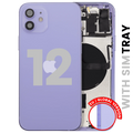 Backcover/Rahmen mit Small Parts für iPhone 12 (EU / Global Version) (gebrauchter OEM-Ausbau, Qualität C) (Lila)