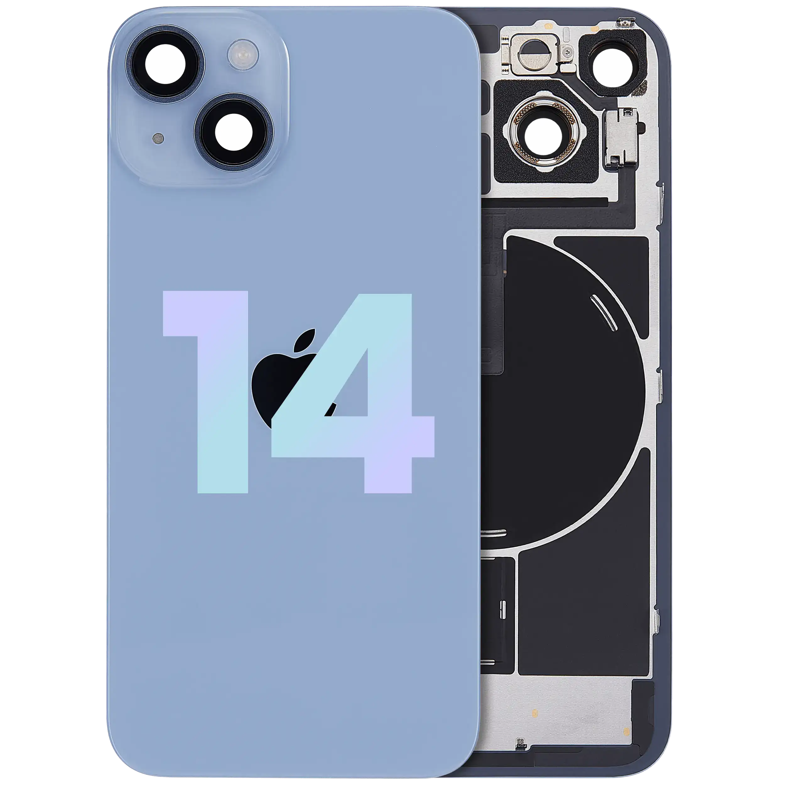 Backcover mit MagSafe Magnet & NFC & Blitz-Flexkabel für iPhone 14 (Service Pack) (Blau)