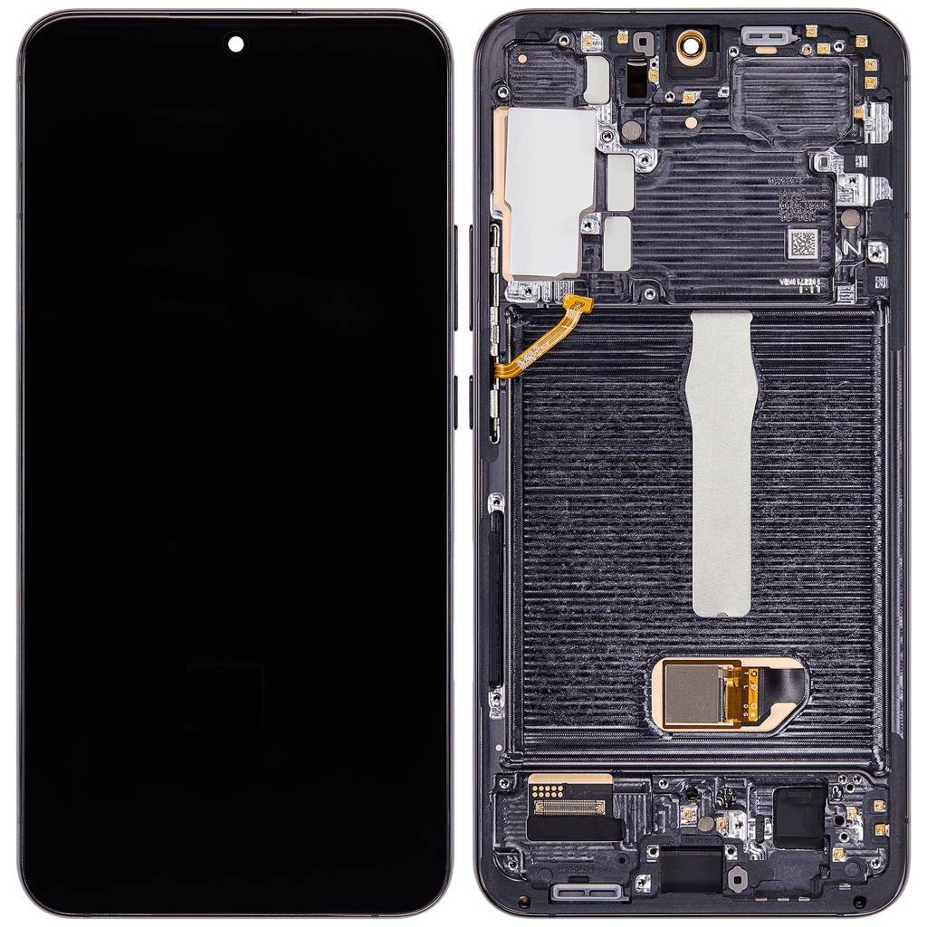 OLED-Display mit Rahmen für Samsung Galaxy S22 Plus 5G (US & Internationale Version) (Aftermarket Plus) (120Hz) (Phantom Black)