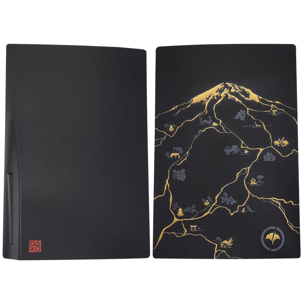 Faceplate Cover (Top & Bottom) für PlayStation 5 (1000 / 1100 / 1200) (Ghost Of Yotei) (Golden Black)