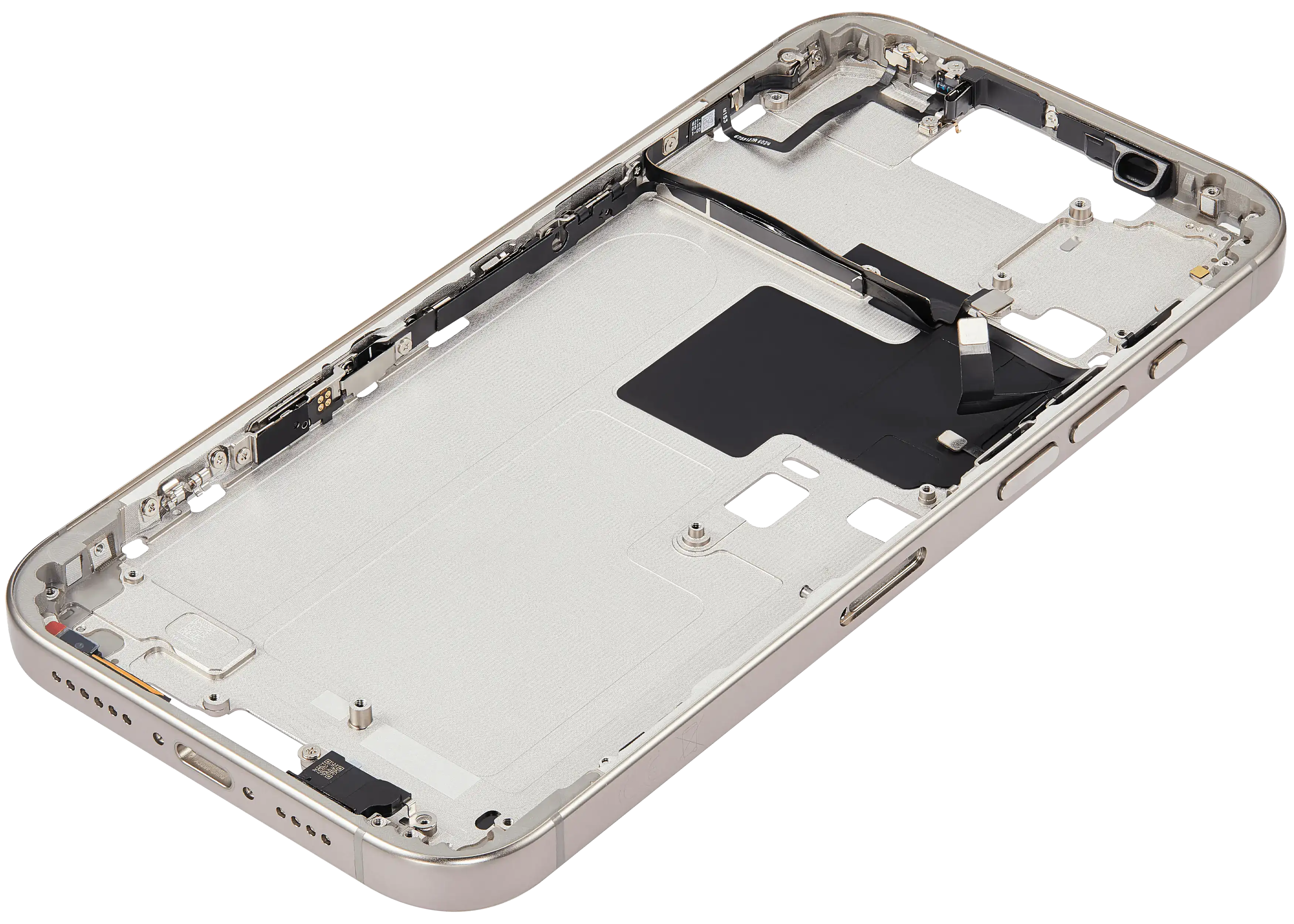 Midframe/Rahmen mit Power And Volume Button für iPhone 16 Pro Max (EU / Global Version) (Aftermarket Plus) (Natural Titanium)
