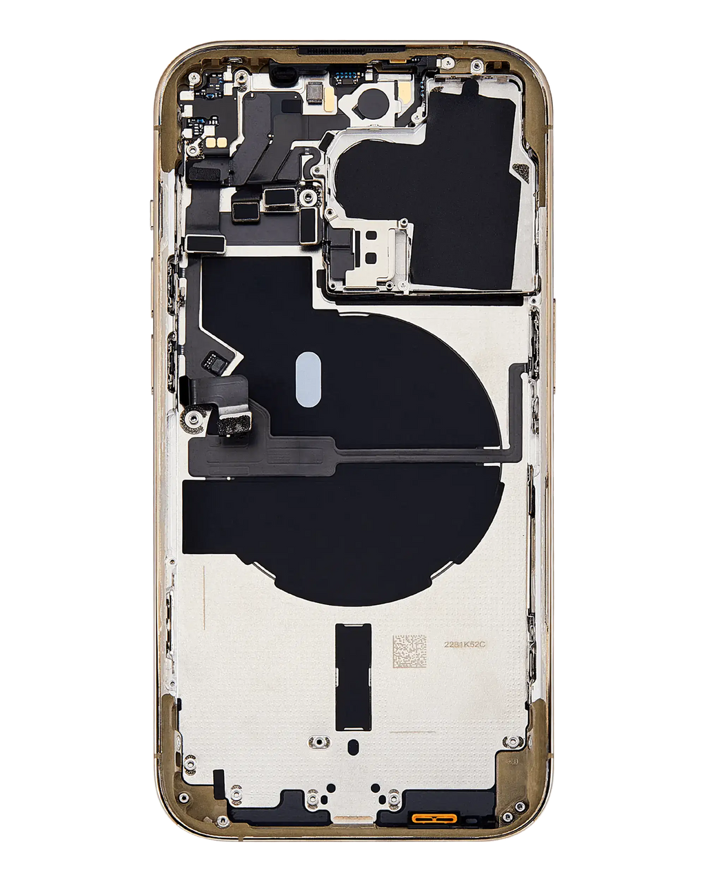Backcover/Rahmen mit Small Parts für iPhone 14 Pro (EU / Global Version) (gebrauchter OEM-Ausbau, Qualität B) (Gold)