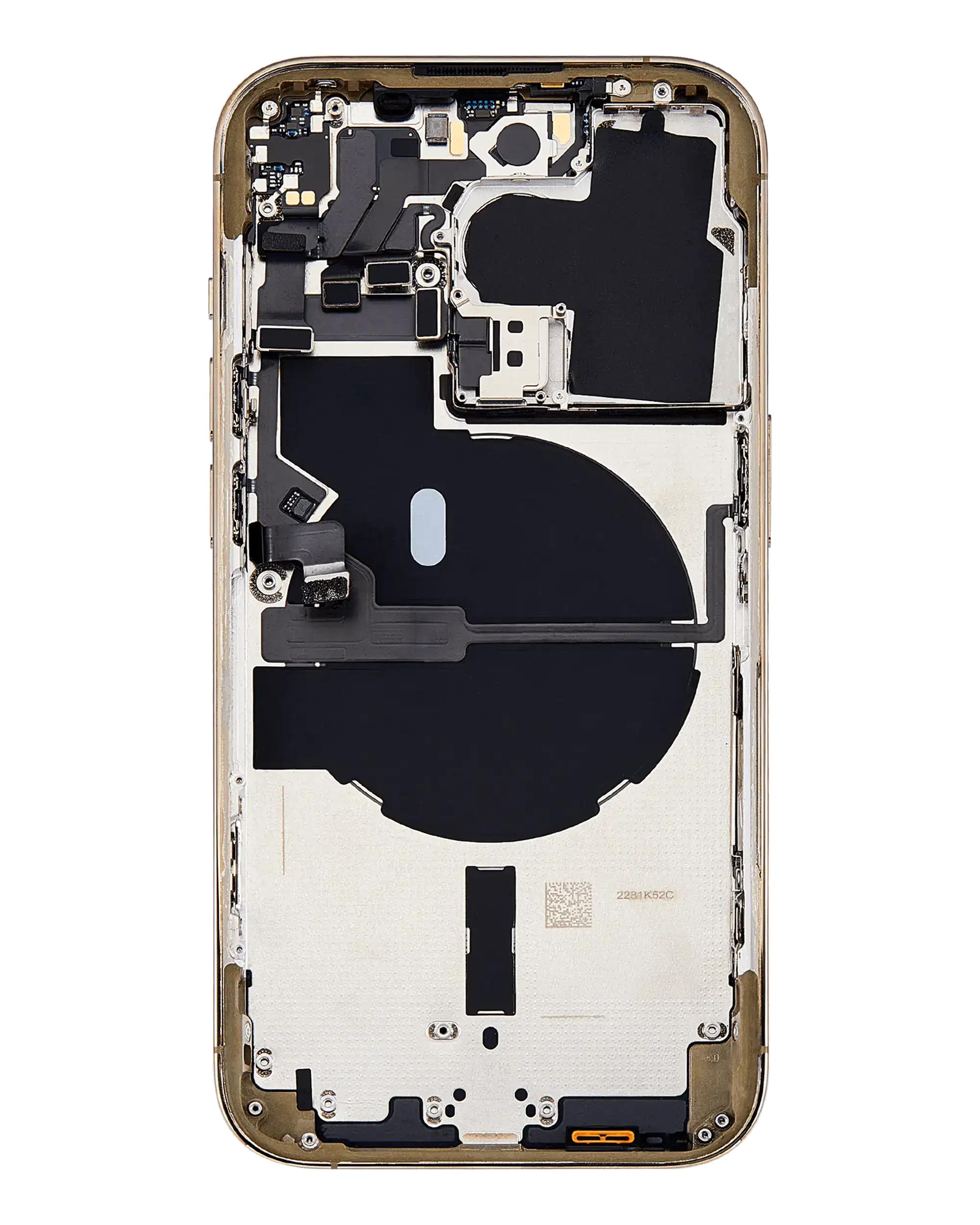 Backcover/Rahmen mit Small Parts für iPhone 14 Pro (EU / Global Version) (gebrauchter OEM-Ausbau, Qualität B) (Gold)