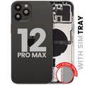Backcover/Rahmen mit Small Parts für iPhone 12 Pro Max (EU / Global Version) (gebrauchter OEM-Ausbau, Qualität B) (Graphite)