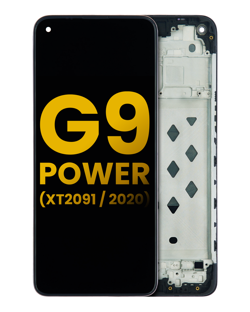 LCD-Display mit Rahmen für Motorola Moto G9 Power Refurbished