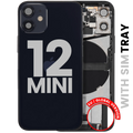 Backcover/Rahmen mit Ladebuchse Flex & Small Parts für iPhone 12 Mini (EU / Global Version) (gebrauchter OEM-Ausbau, Qualität C) (Schwarz)