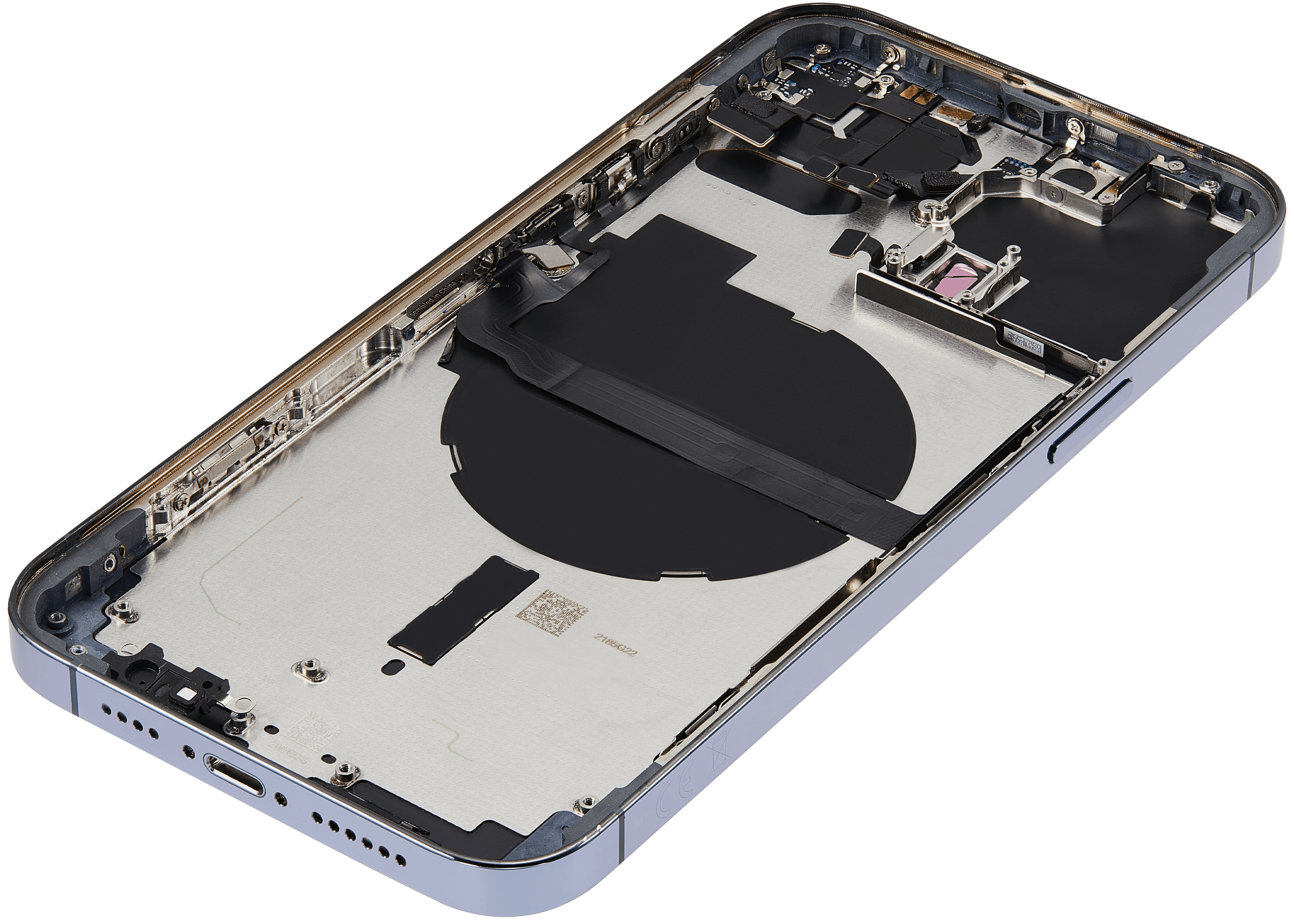 Backcover/Rahmen mit Small Parts für iPhone 13 Pro Max (EU / Global Version) (gebrauchter OEM-Ausbau, Qualität B) (Sierra Blau)