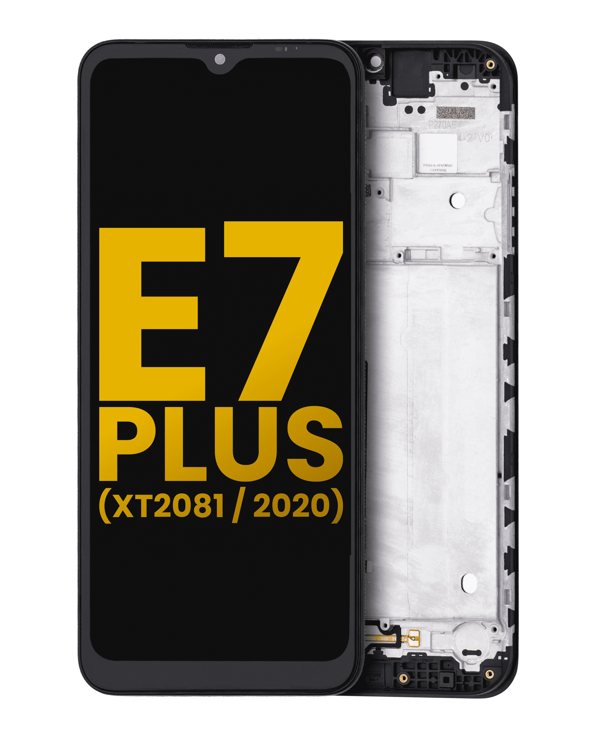 LCD mit Rahmen für Motorola Moto E7 Plus (Refurbished) (Alle Farben)