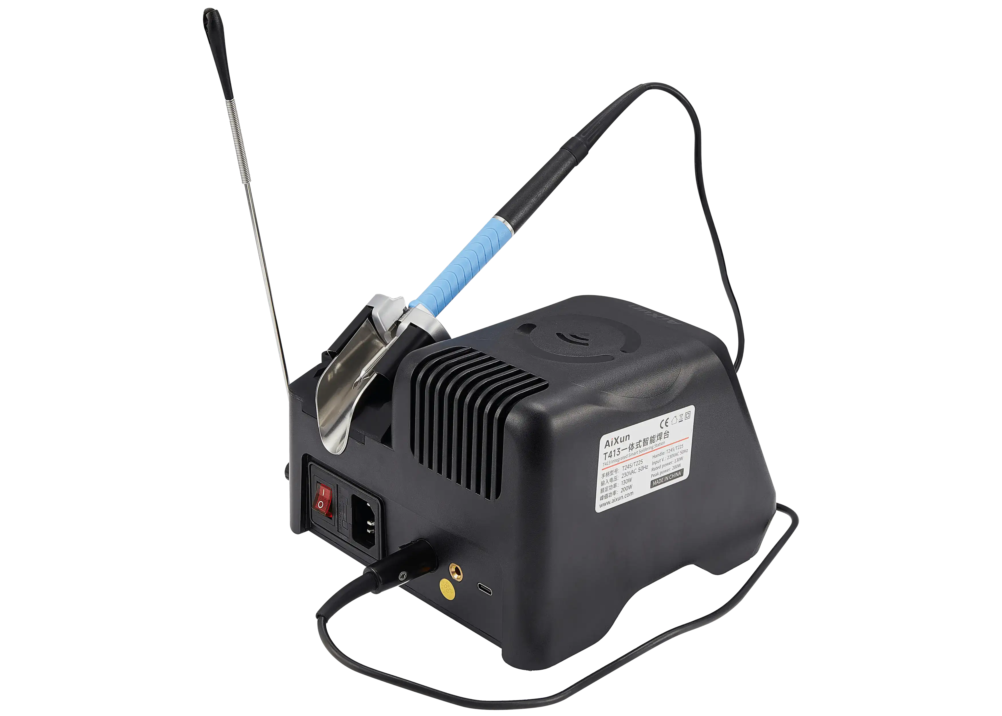 T413 200W Integrated Smart Soldering Station Compatible mit T245 Handle (220V / Europe) (Aixun)