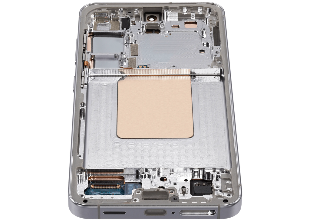 OLED-Display mit Rahmen für Samsung Galaxy S24 5G (US & Internationale Version) (Aftermarket Plus) (Marble Grey)