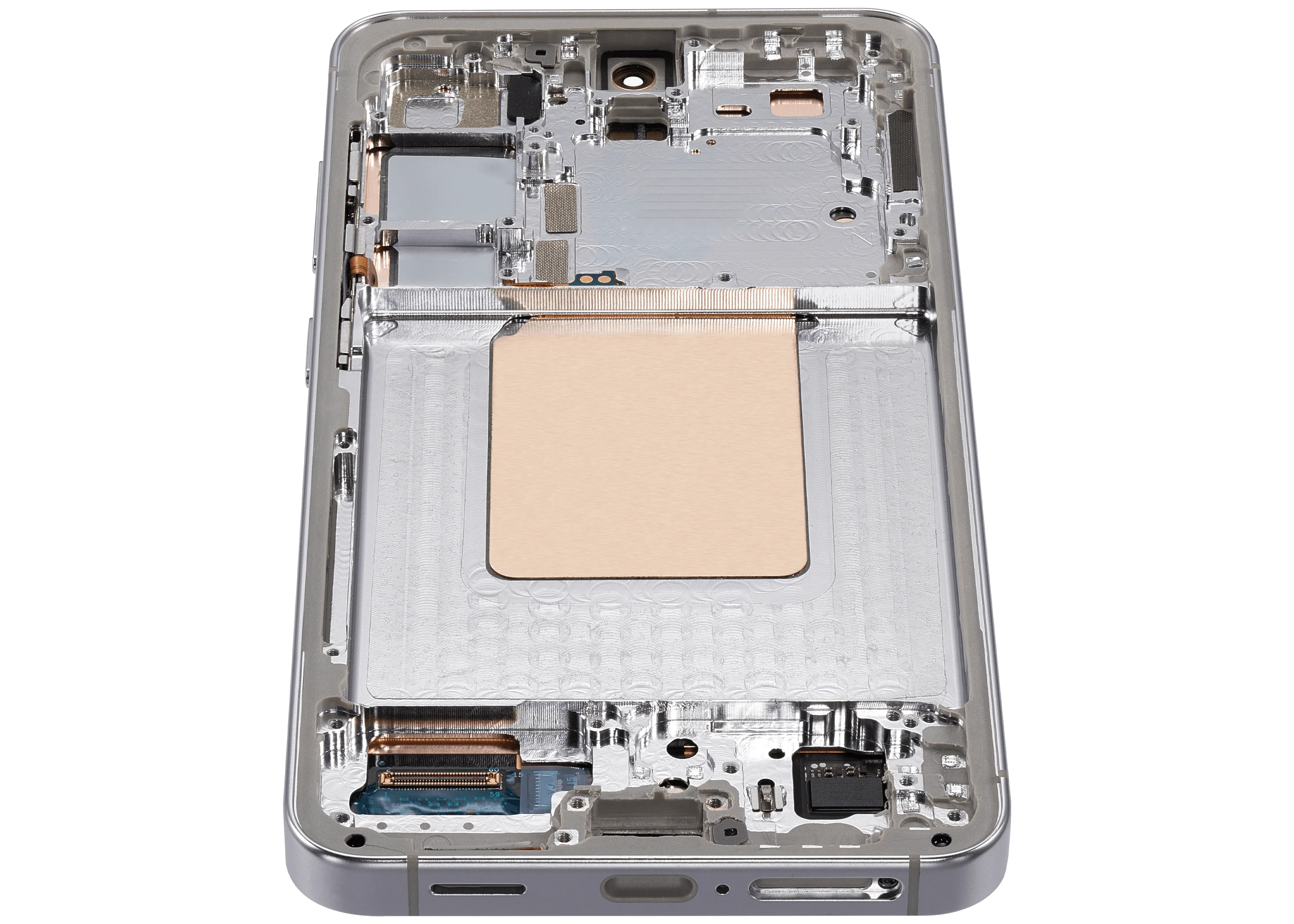 OLED-Display mit Rahmen für Samsung Galaxy S24 5G (US & Internationale Version) (Aftermarket Plus) (Marble Grey)