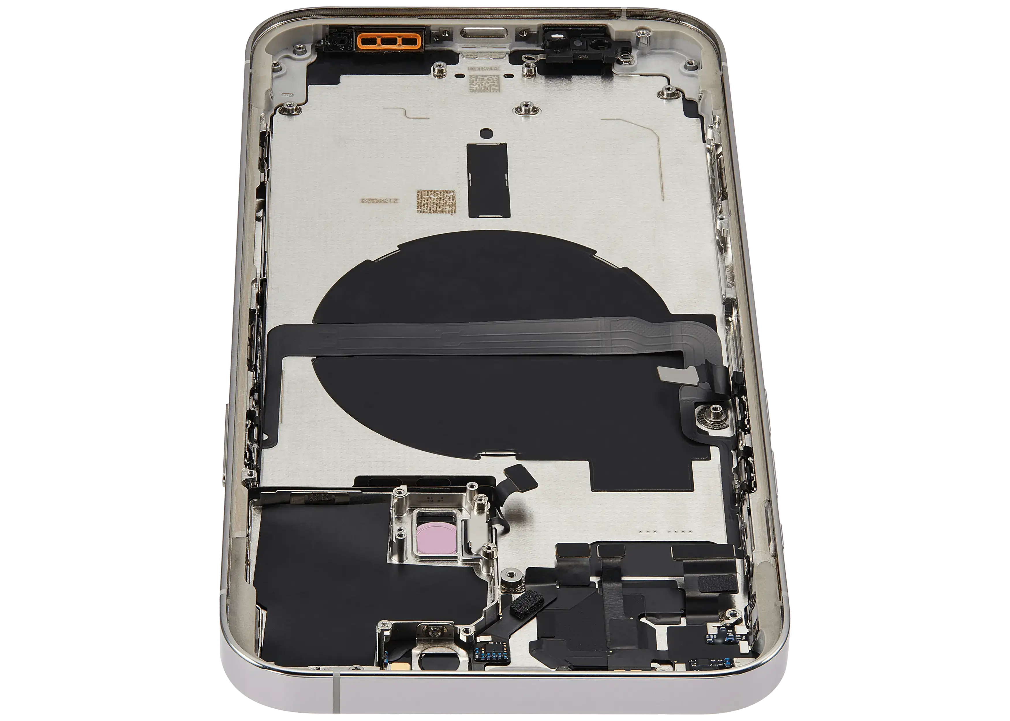 Backcover/Rahmen mit Small Parts für iPhone 13 Pro Max (EU / Global Version) (gebrauchter OEM-Ausbau, Qualität B) (Silber)