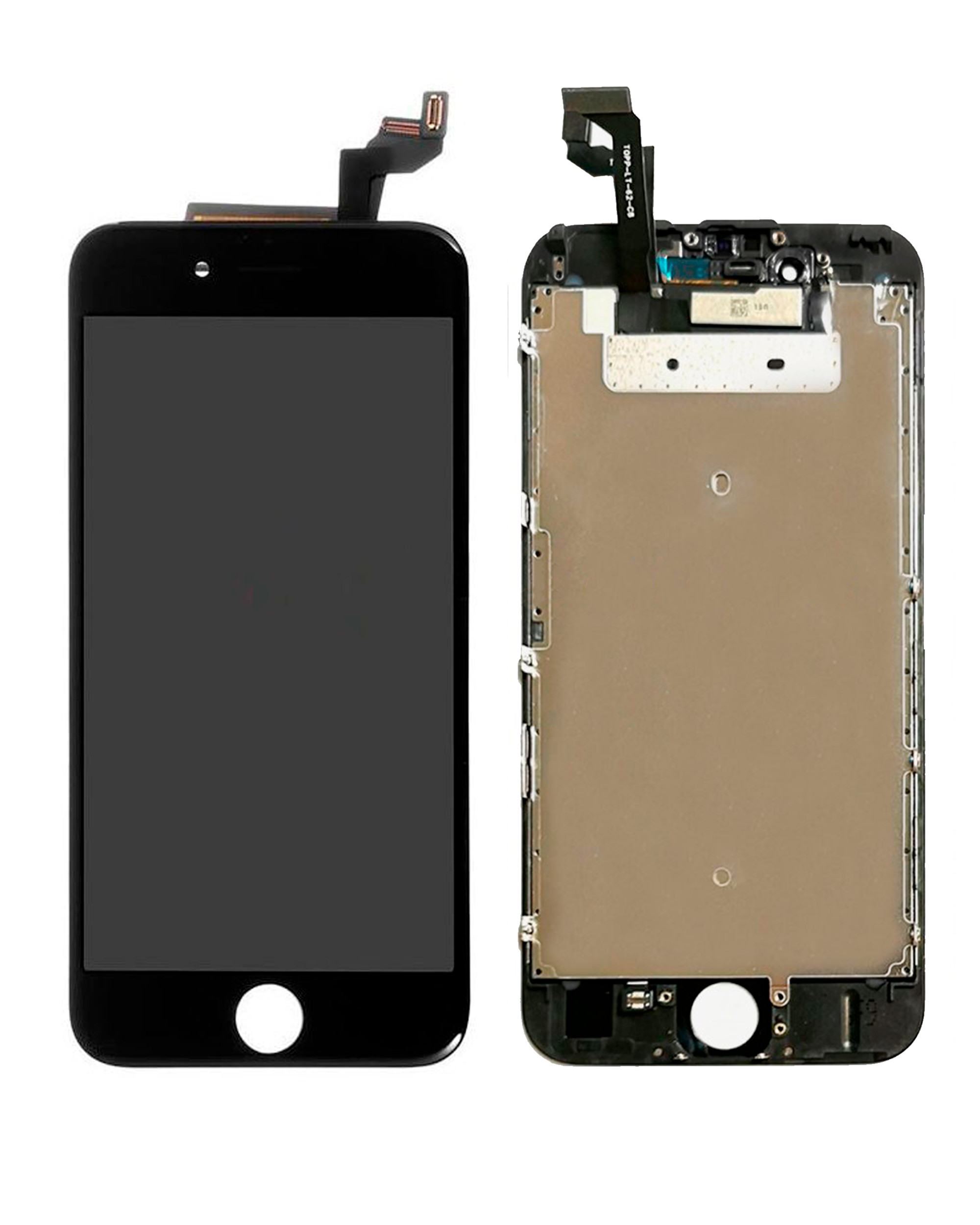 LCD-Display mit Stahlplatte für iPhone 6S (Aftermarket Pro: XO7 Incell) (Schwarz)