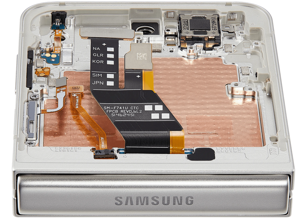 Inner OLED-Display mit Rahmen Compatible für Samsung Galaxy Z Flip 7 FE 5G (F761) (US & International) (Refurbished) (Silver Shadow)