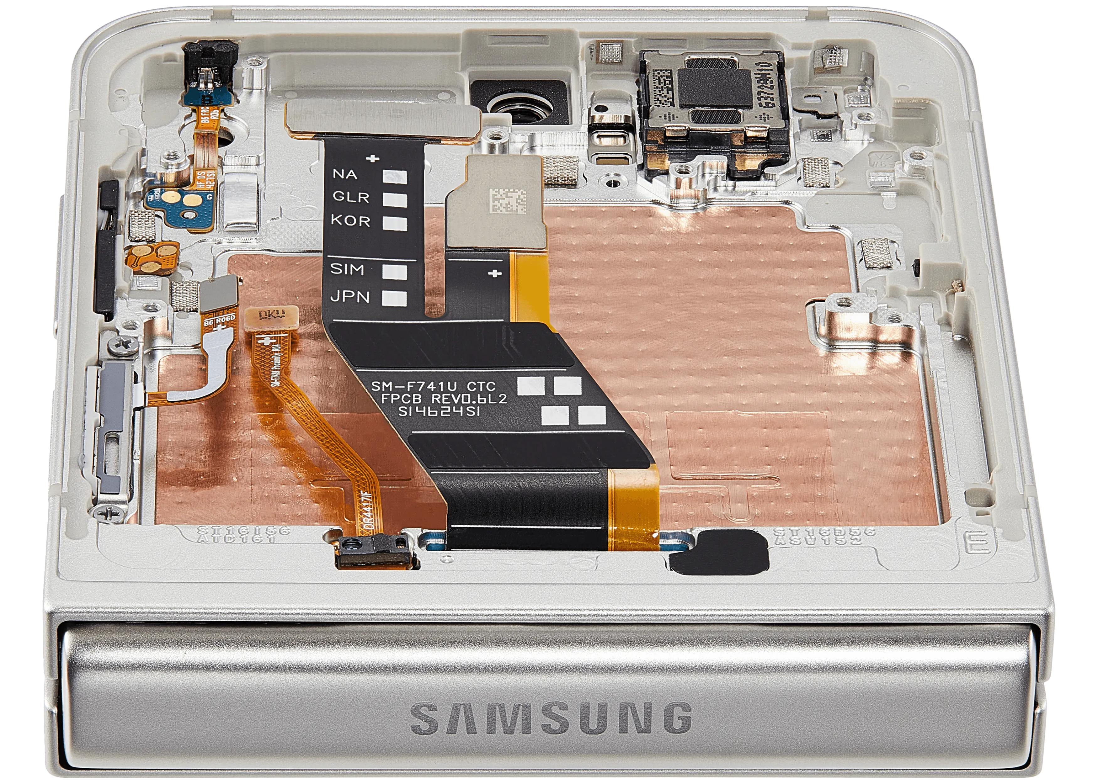 Inner OLED-Display mit Rahmen Compatible für Samsung Galaxy Z Flip 7 FE 5G (F761) (US & International) (Refurbished) (Silver Shadow)