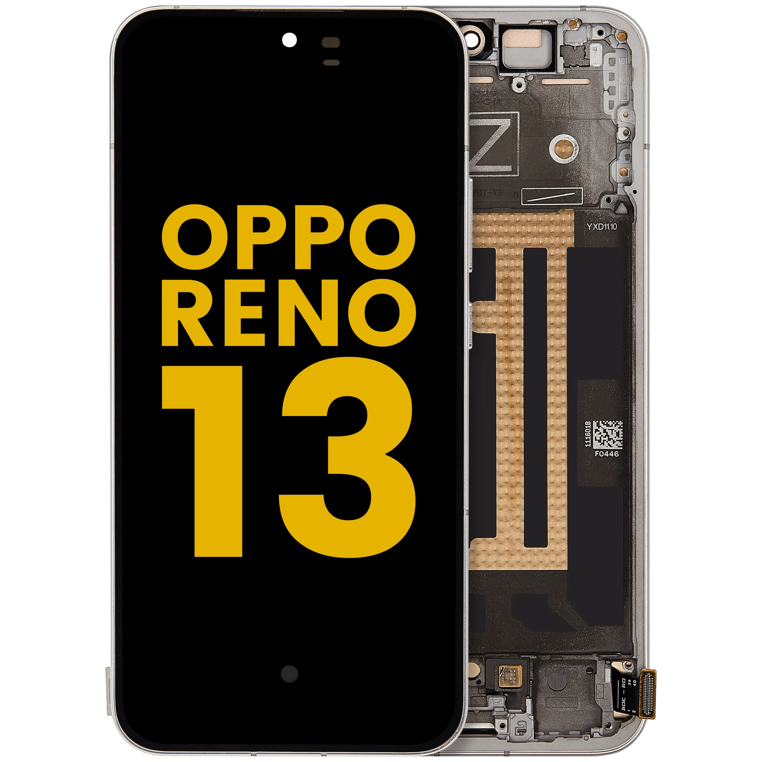 OLED-Display mit Rahmen für OPPO Reno 13 (Refurbished) (Plume White)
