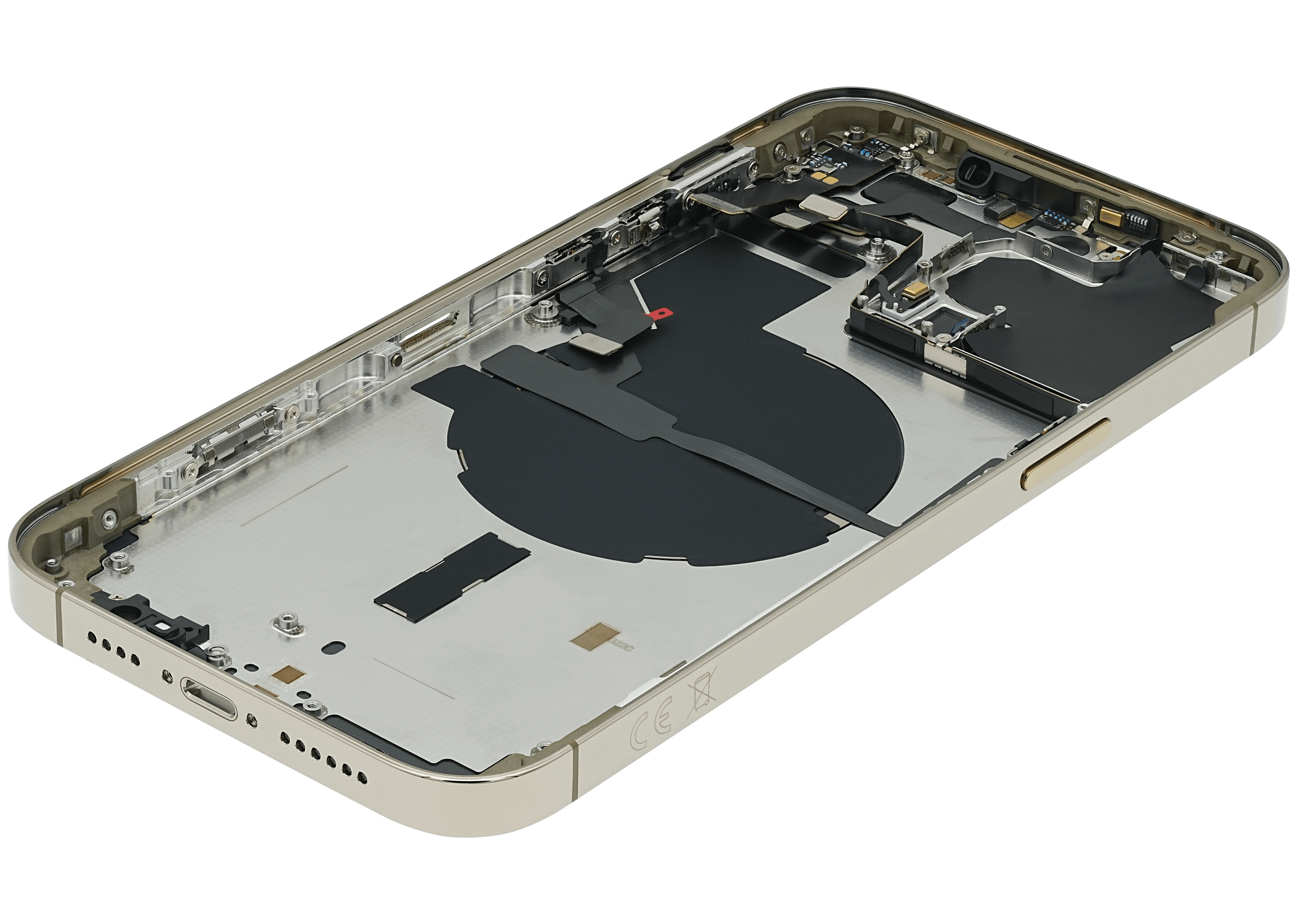 Backcover/Rahmen mit Small Parts für iPhone 14 Pro Max (EU / Global Version) (gebrauchter OEM-Ausbau, Qualität A) (Gold)