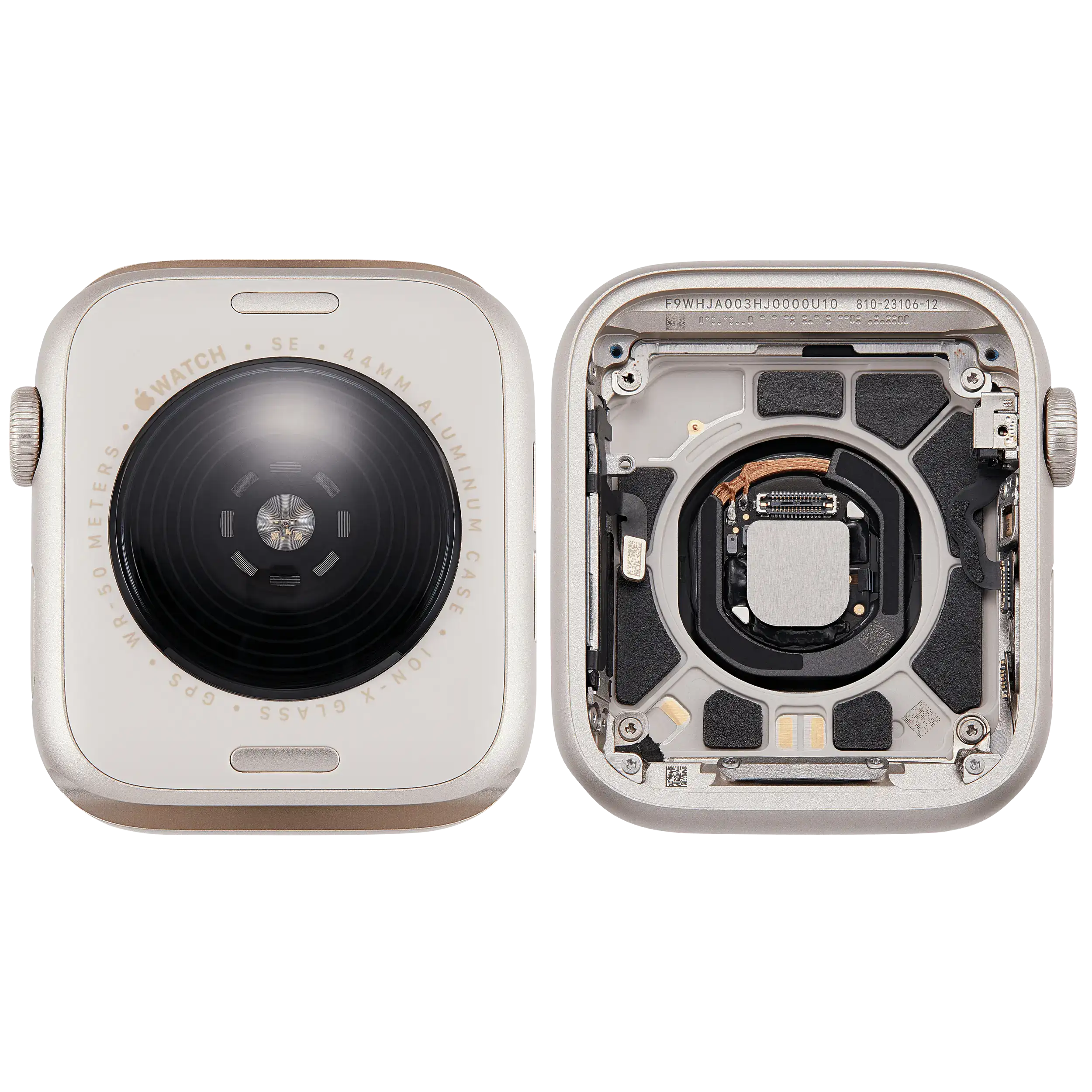 Backcover/Rahmen für Watch Series SE 3rd (44MM) (gebrauchter OEM-Ausbau, Qualität A) (GPS Version) (Aluminum / Starlight)