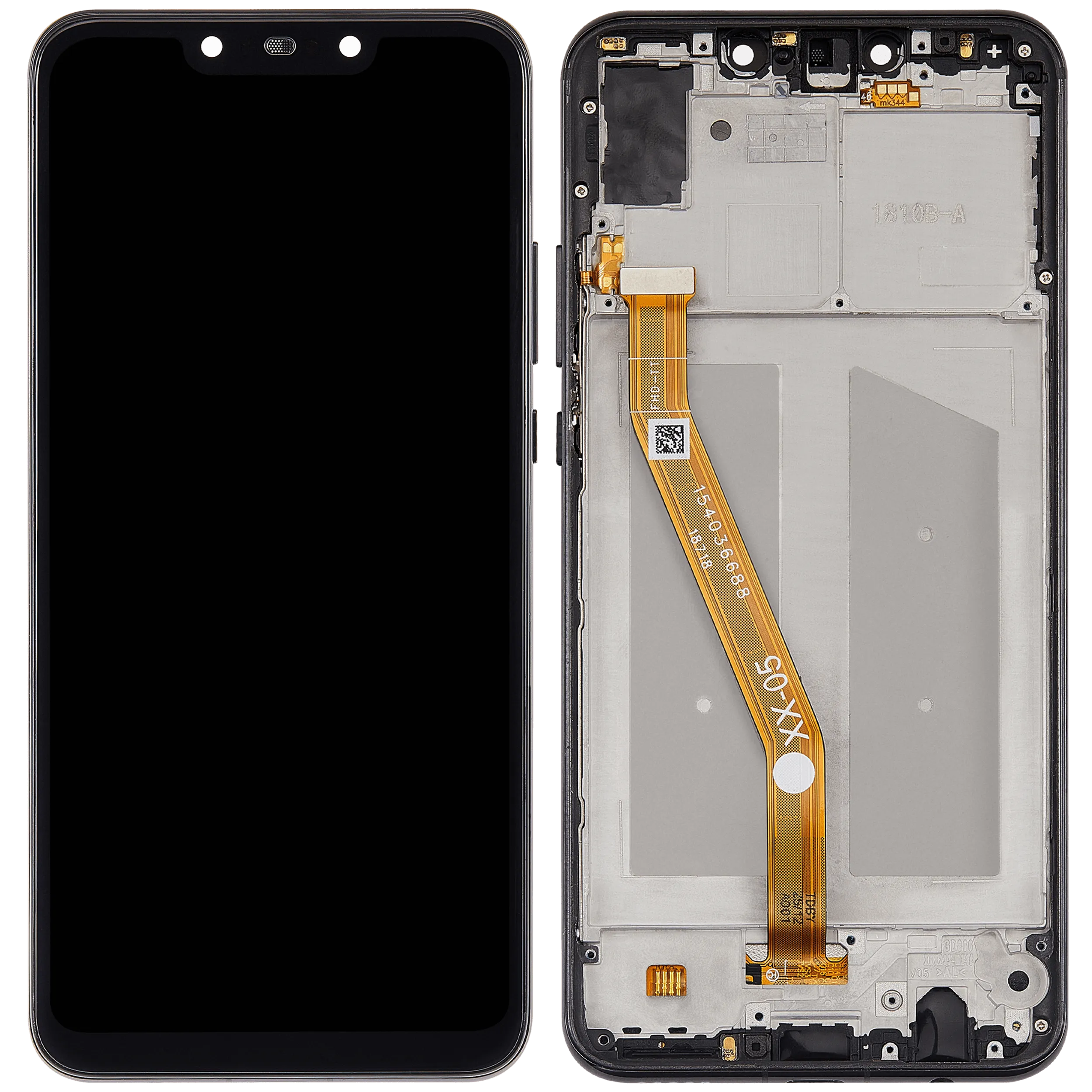 LCD-Display mit Rahmen für Huawei Nova 3 (2018) (Refurbished) (Schwarz)