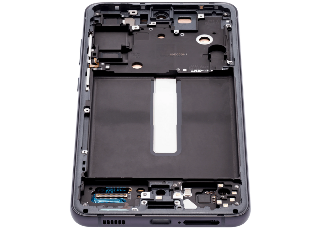 OLED-Display mit Rahmen für Samsung Galaxy S21 FE 5G (US & Internationale Version) (Aftermarket Plus) (120Hz) (Graphite)