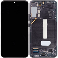 OLED-Display mit Rahmen für Samsung Galaxy S22 Plus 5G (gebrauchter OEM-Ausbau, Qualität A) (Phantom Black)