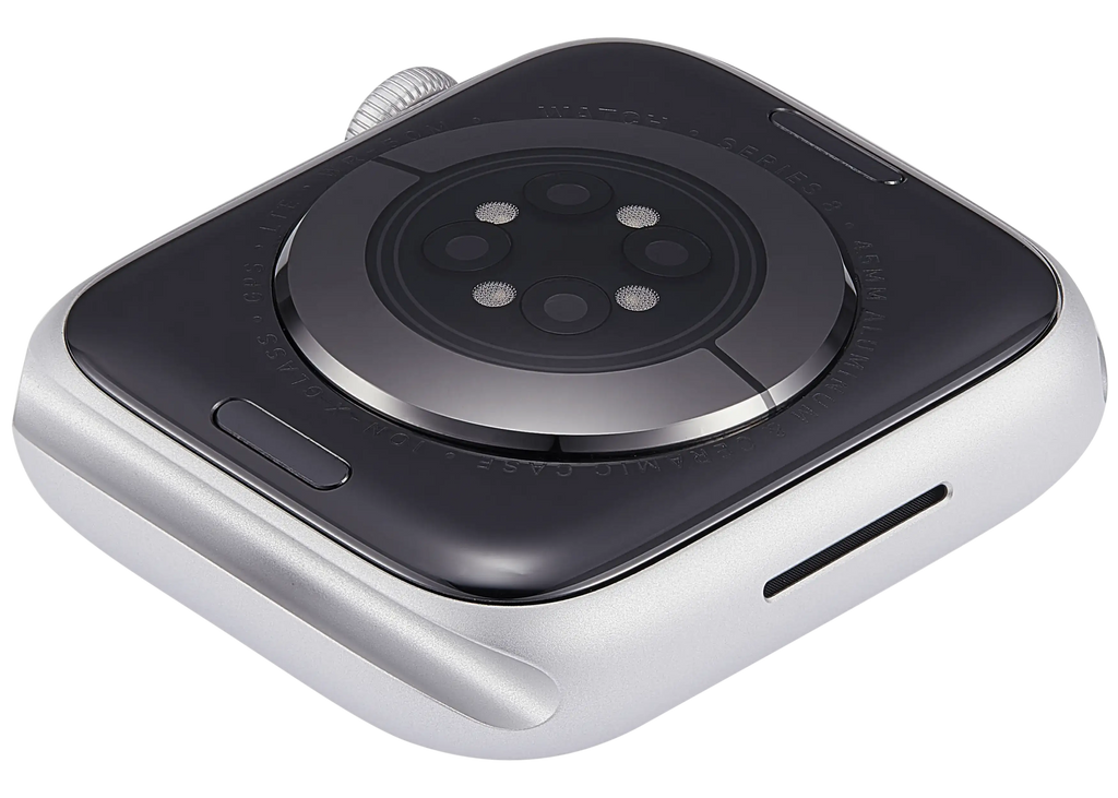 Backcover/Rahmen Compatible für Watch Series 8 (45MM) (gebrauchter OEM-Ausbau, Qualität A) (Cellular Version) (Aluminum / Silver)