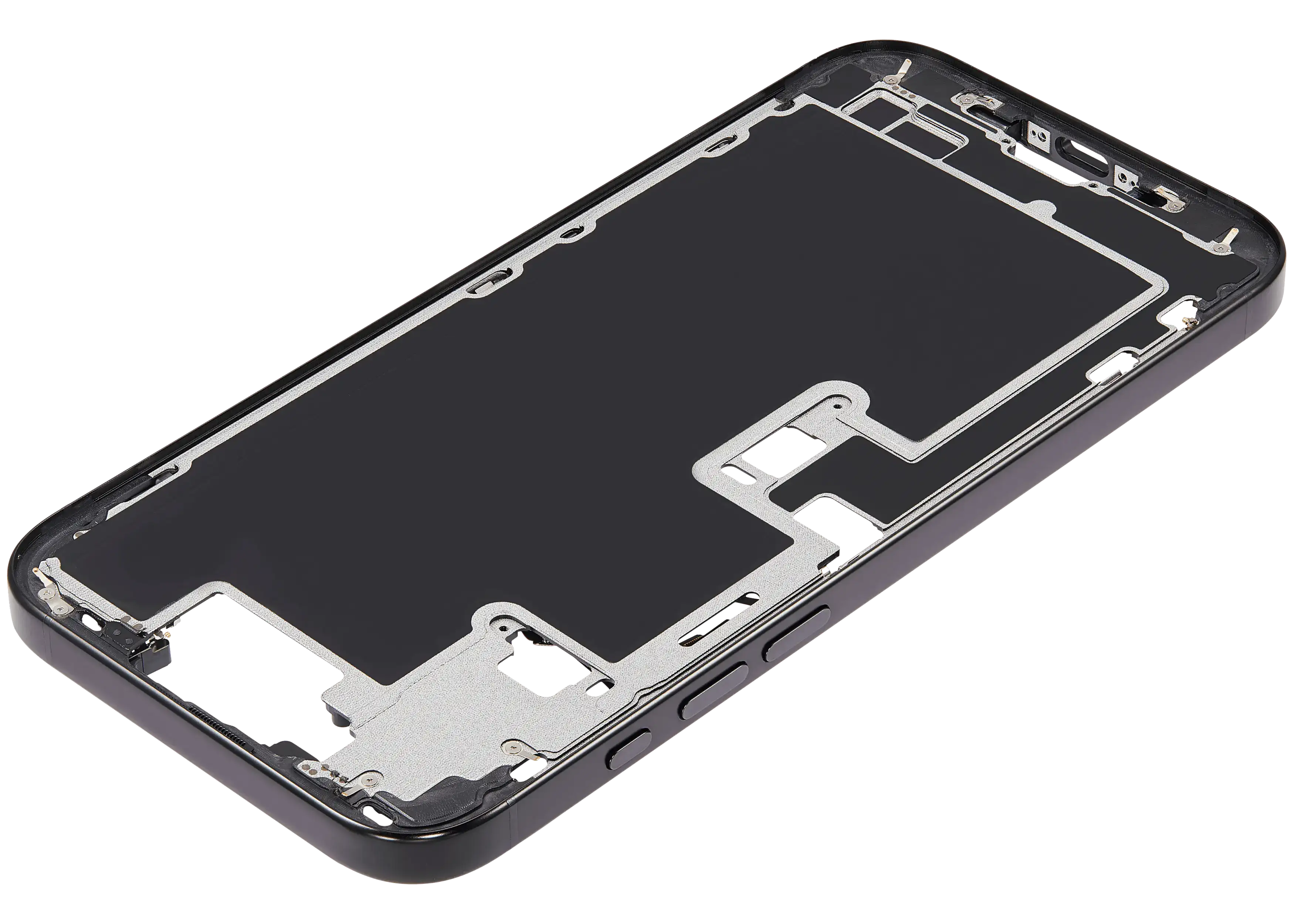 Midframe/Rahmen mit Power And Volume Button für iPhone 16 Pro Max (US-Version) (Aftermarket Plus) (Schwarz Titanium)