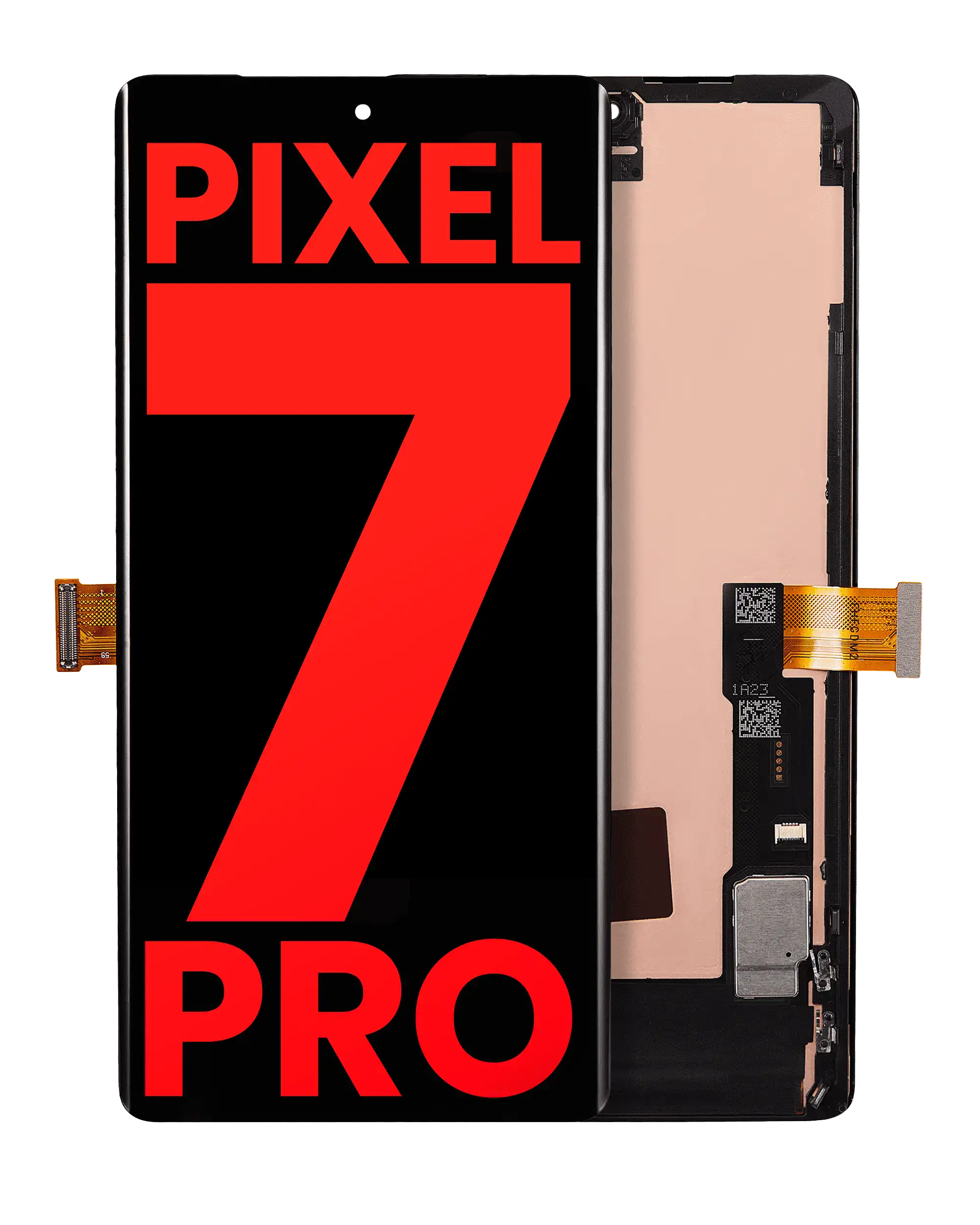OLED-Display mit Rahmen für Google Pixel 7 Pro, ohne FP-Sensor, Aftermarket Plus