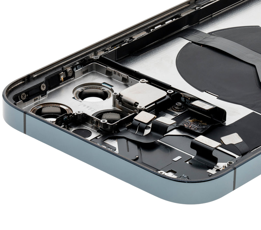 Backcover/Rahmen mit Small Parts für iPhone 12 Pro Max (EU / Global Version) (gebrauchter OEM-Ausbau, Qualität A) (Pacific Blau)