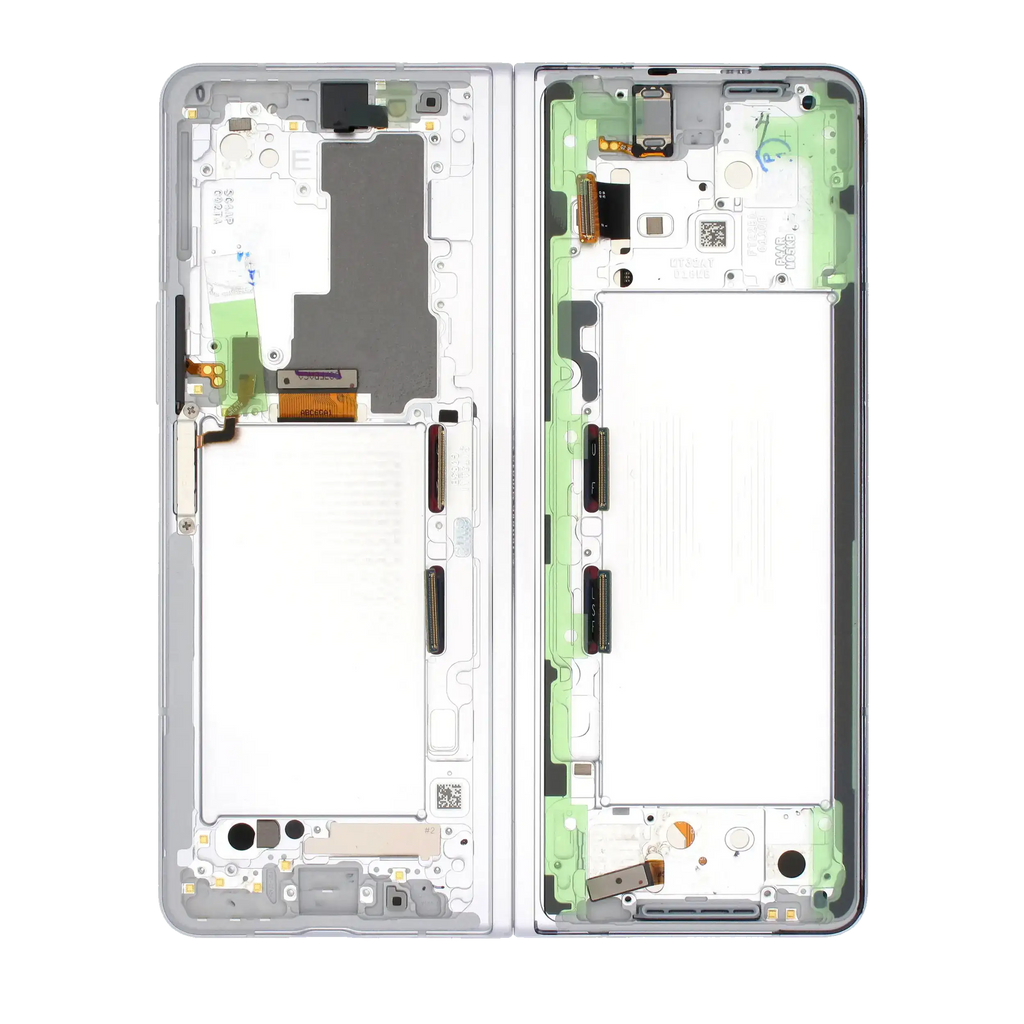 Inner OLED-Display mit Rahmen für Samsung Galaxy Z Fold 3 5G (US & International) ( gebrauchter OEM-Ausbau, Qualität B/C) (Phantom Silver)