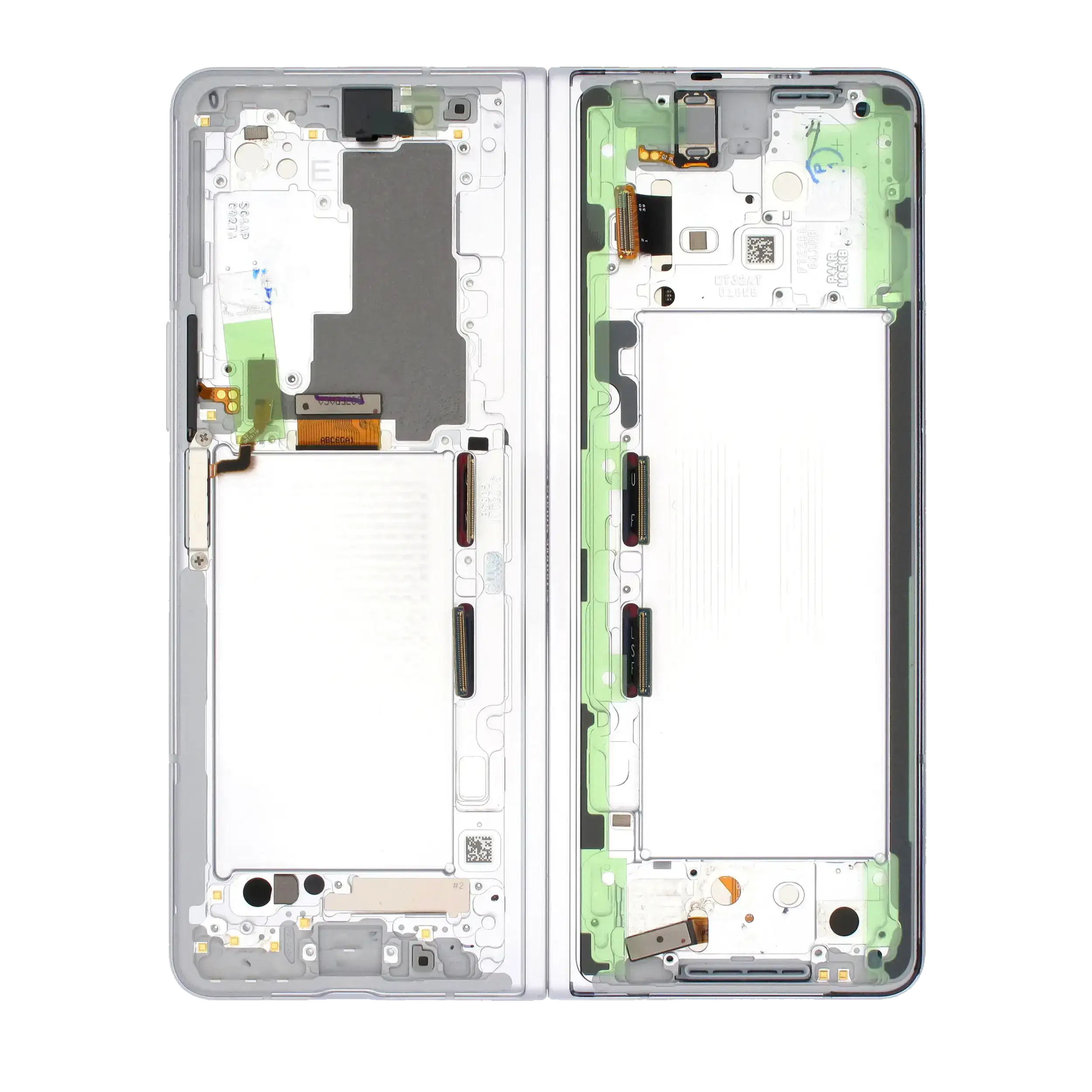 Inner OLED-Display mit Rahmen für Samsung Galaxy Z Fold 3 5G (US & International) ( gebrauchter OEM-Ausbau, Qualität B/C) (Phantom Silver)