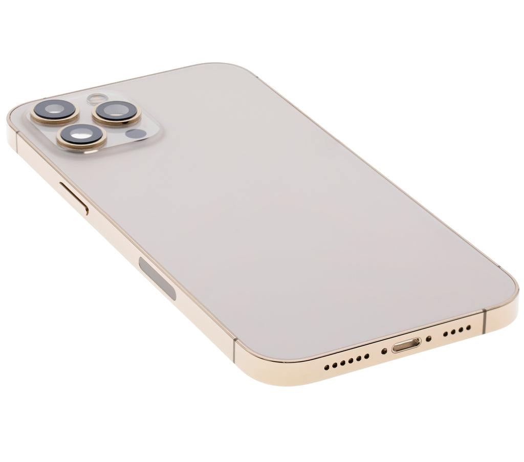 Backcover/Rahmen mit Small Parts für iPhone 12 Pro Max (US-Version) (gebrauchter OEM-Ausbau, Qualität A) (Gold)